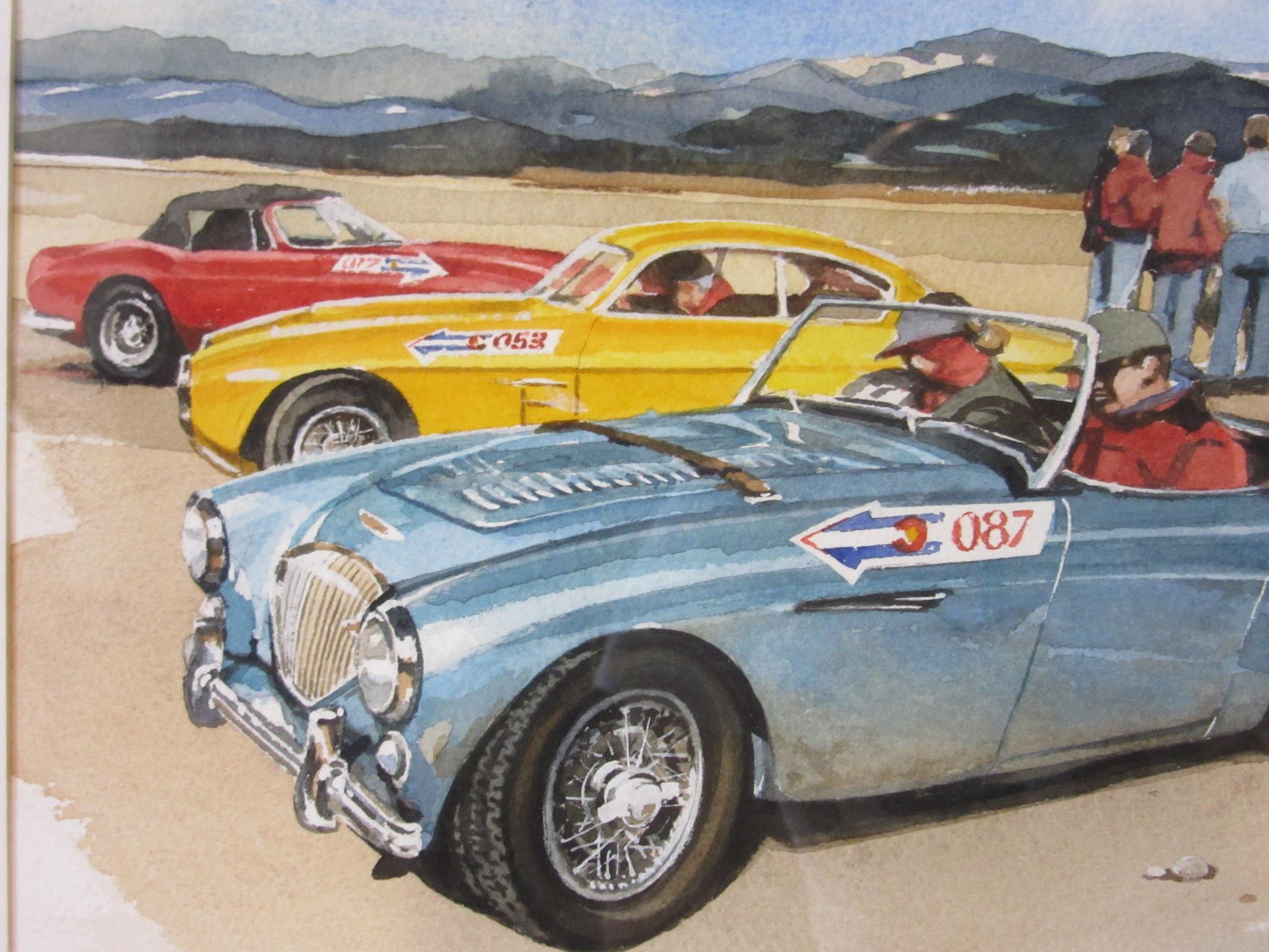Original Bill Neale Austin Healey 3000 Automotive, Aquarell, gelisteter Künstler AFAS (Moderne)