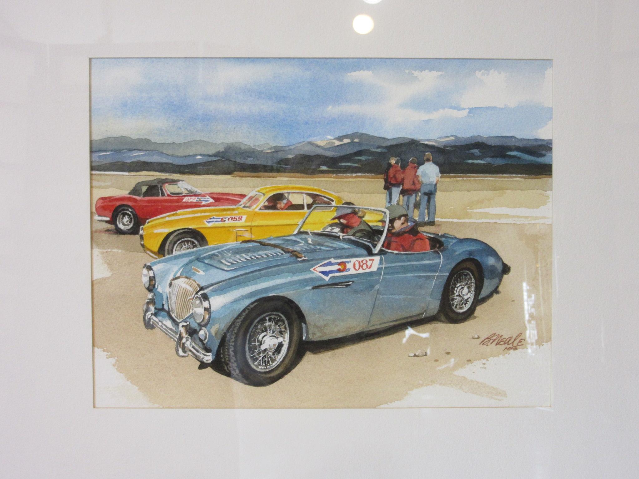 Original Bill Neale Austin Healey 3000 Automotive, Aquarell, gelisteter Künstler AFAS (amerikanisch)