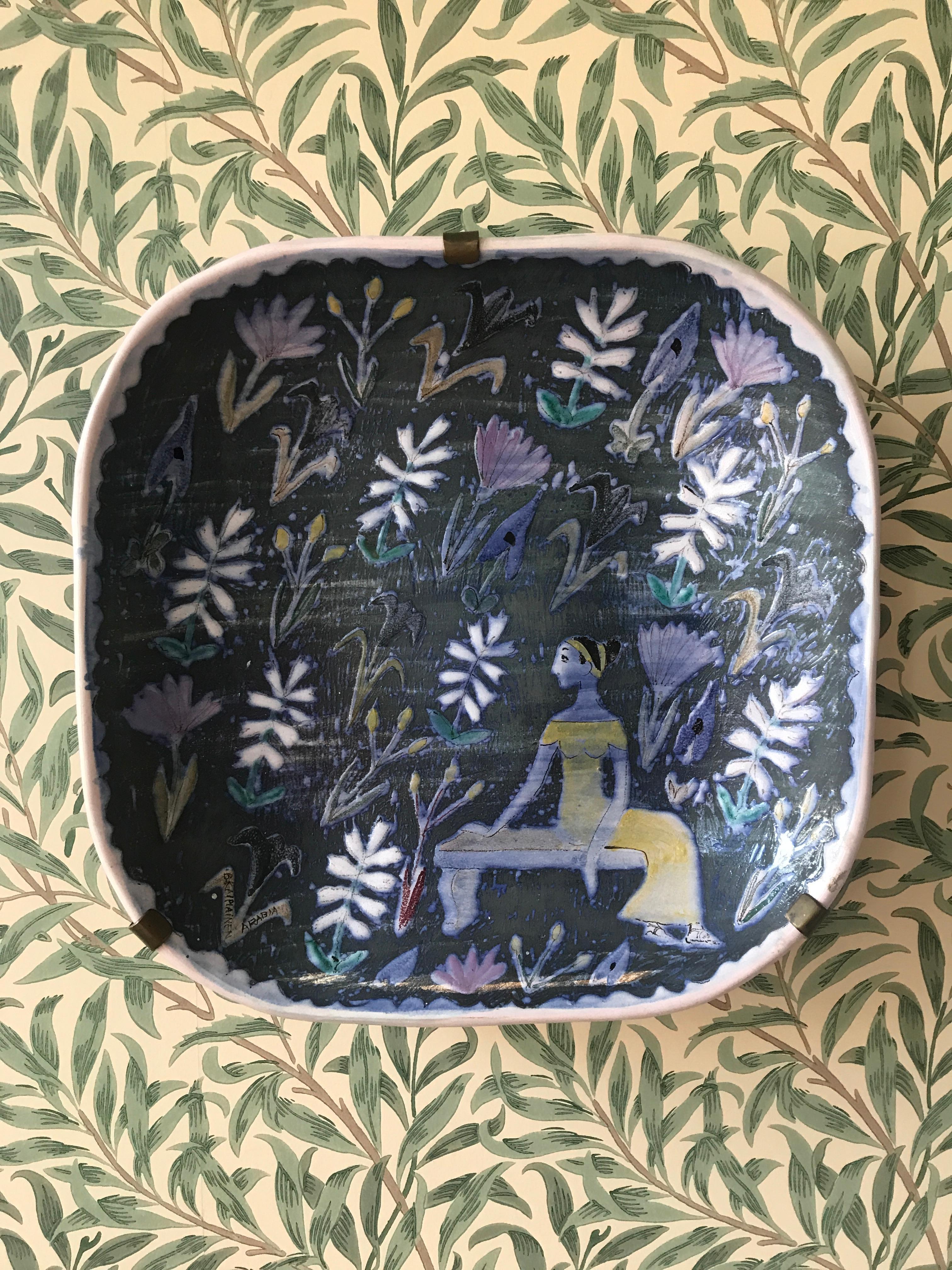 Finnish Original Birger Kaipiainen Ceramic Hanging Platter
