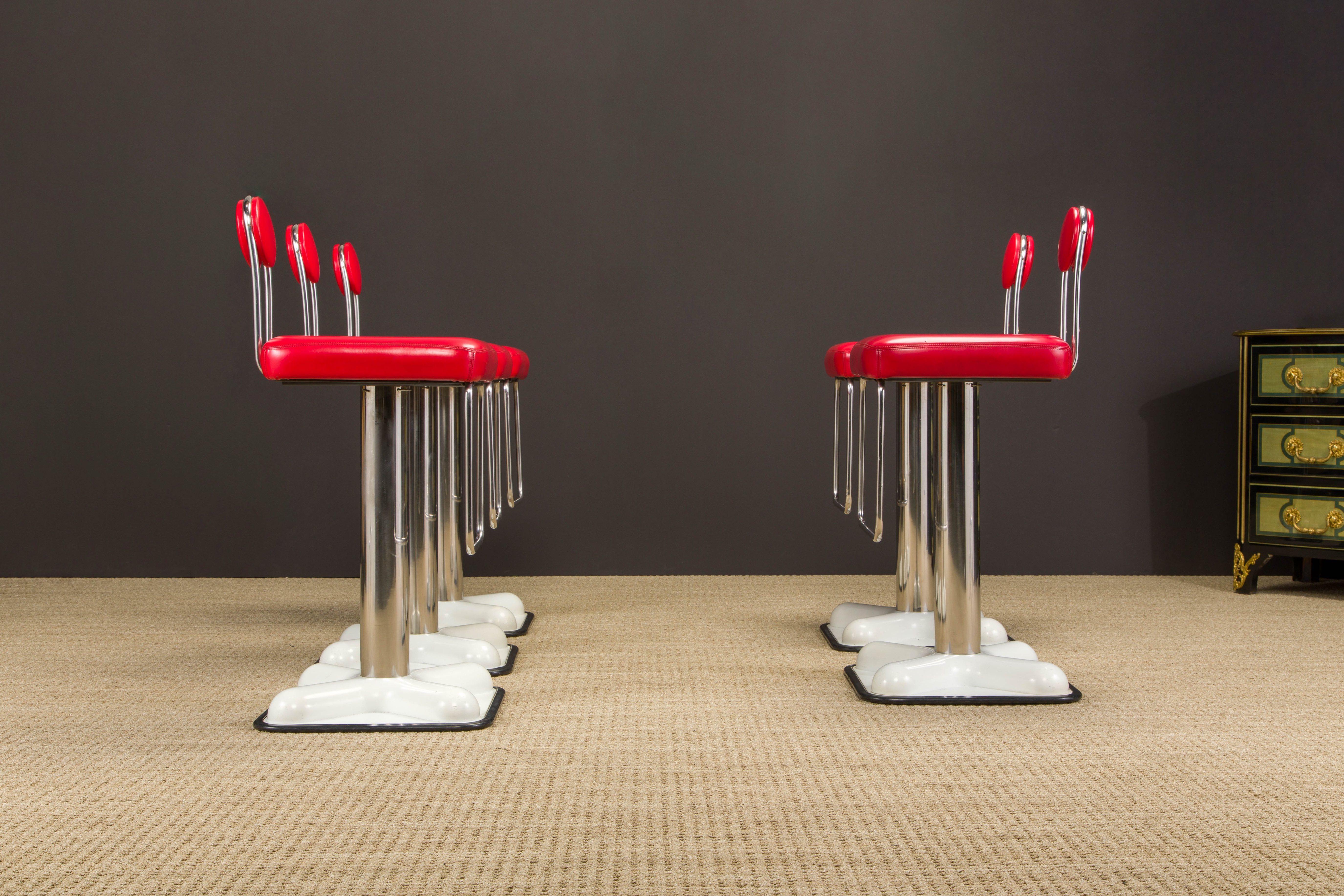 Original 'Birillo' Barstools Set by Joe Colombo for Zanotta, c. 1971, Signed 5