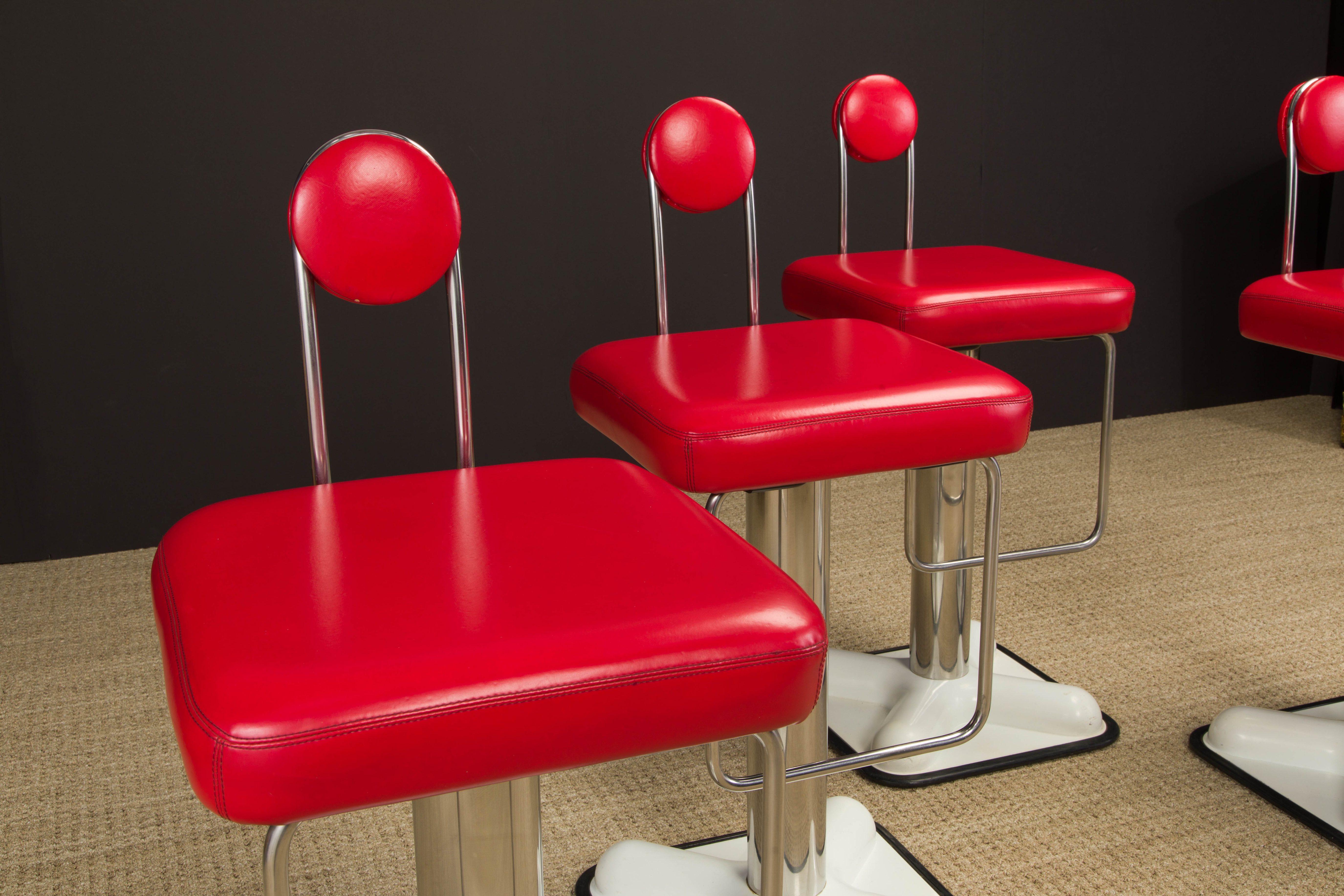 Original 'Birillo' Barstools Set by Joe Colombo for Zanotta, c. 1971, Signed  In Good Condition For Sale In Los Angeles, CA
