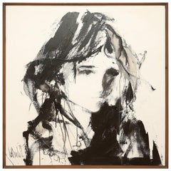 Original Black and White Oil Portrait by Gino Hollander