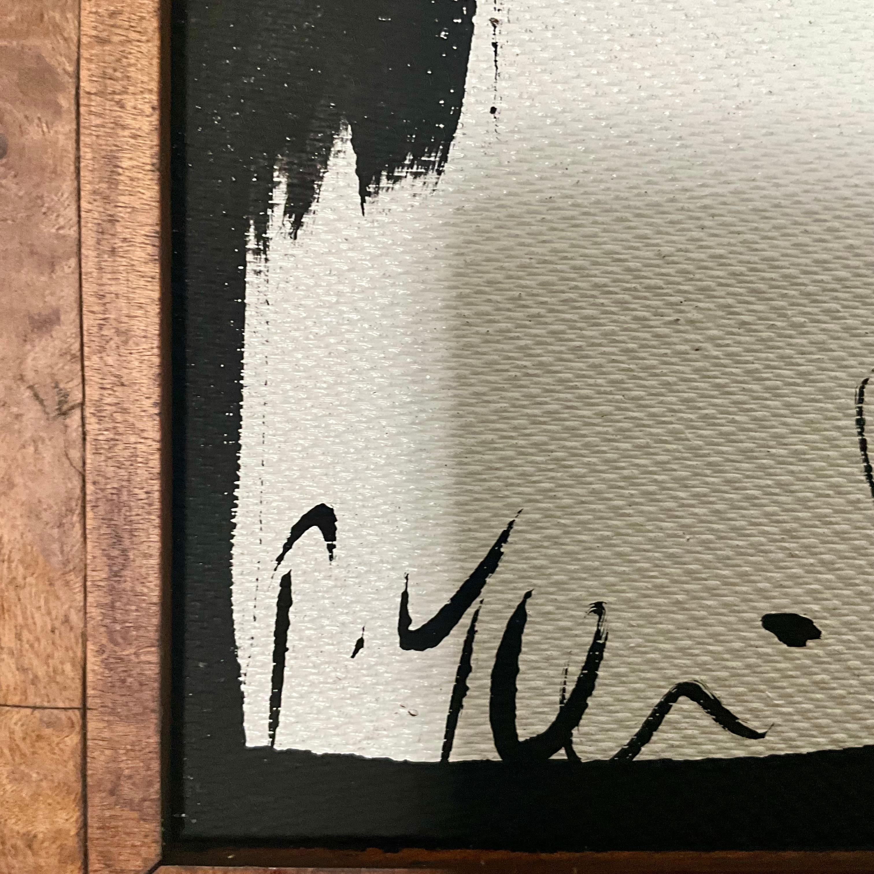 Original Schwarz-Weiß-Gemälde von Peter Keil - Moderne Kunst der Jahrhundertmitte im Angebot 3