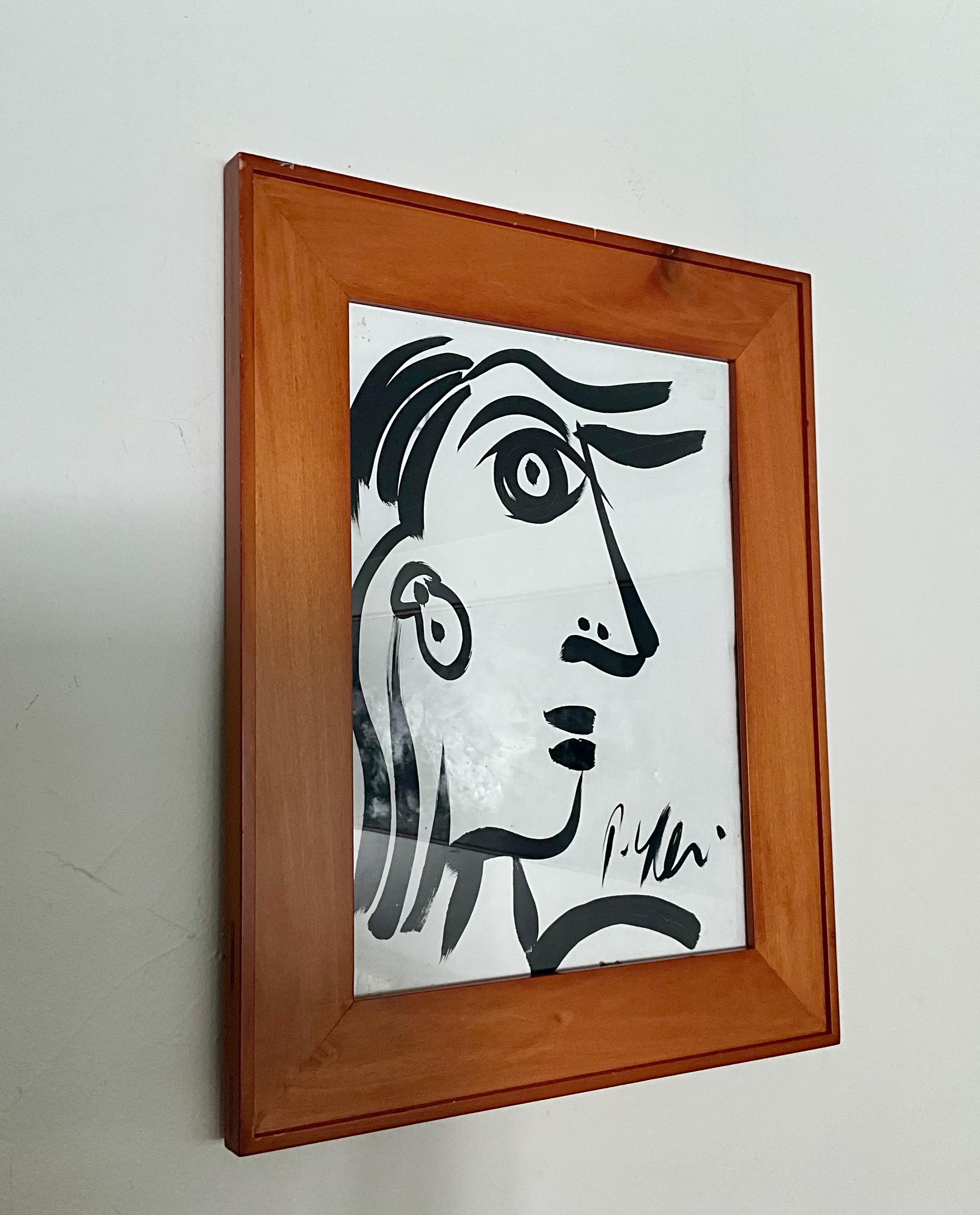 Original Schwarz-Weiß-Gemälde von Peter Keil - Moderne Kunst der Jahrhundertmitte

Entdecken Sie dieses auffällige Originalgemälde des renommierten deutschen Künstlers Peter Keil, das wunderschön in einem schwarz-weißen Designerrahmen aus der Mitte