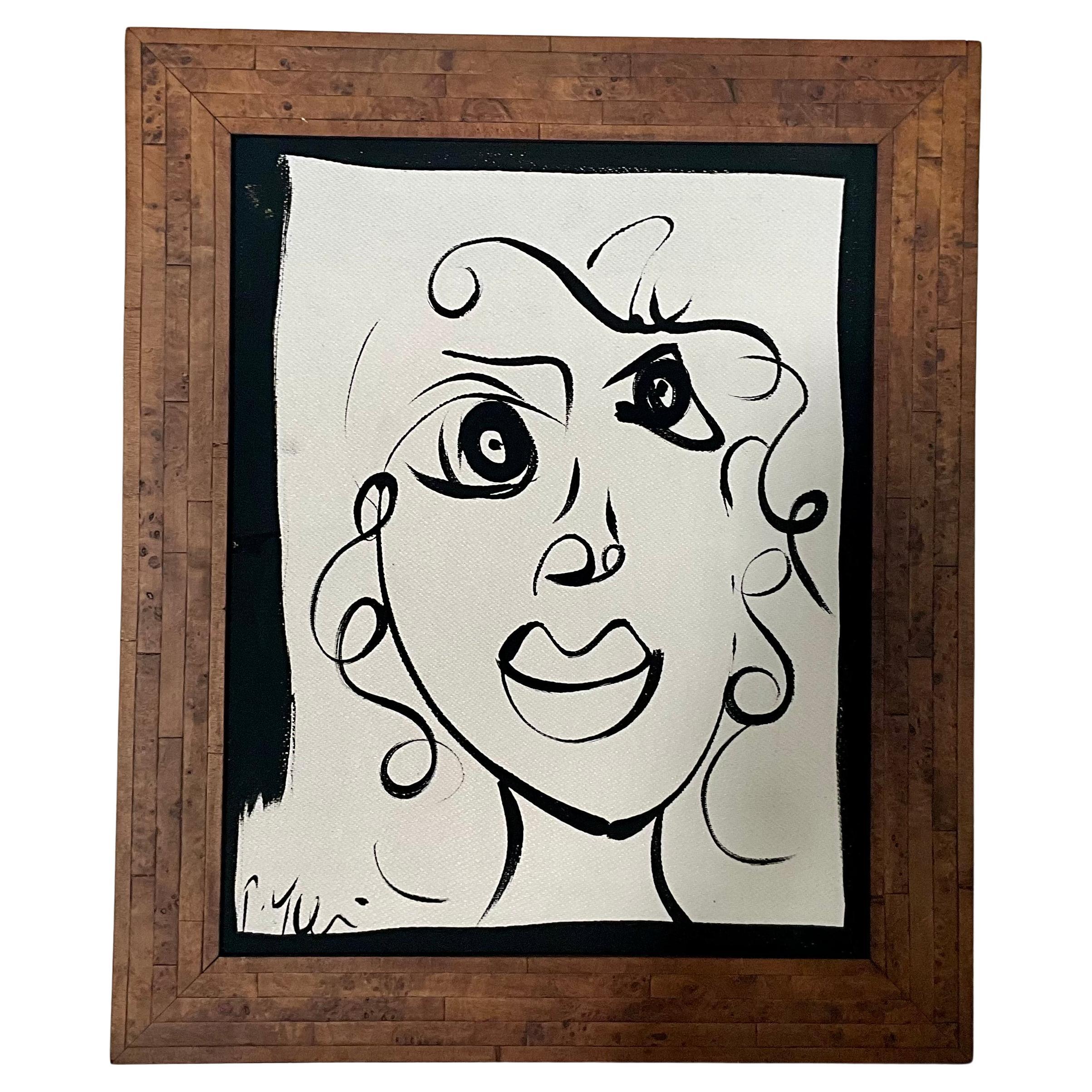 Original Black and White Painting by Peter Keil - Mid-Century Modern Art