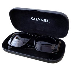 Vintage Original Black Chanel Quilted Sunglasses
