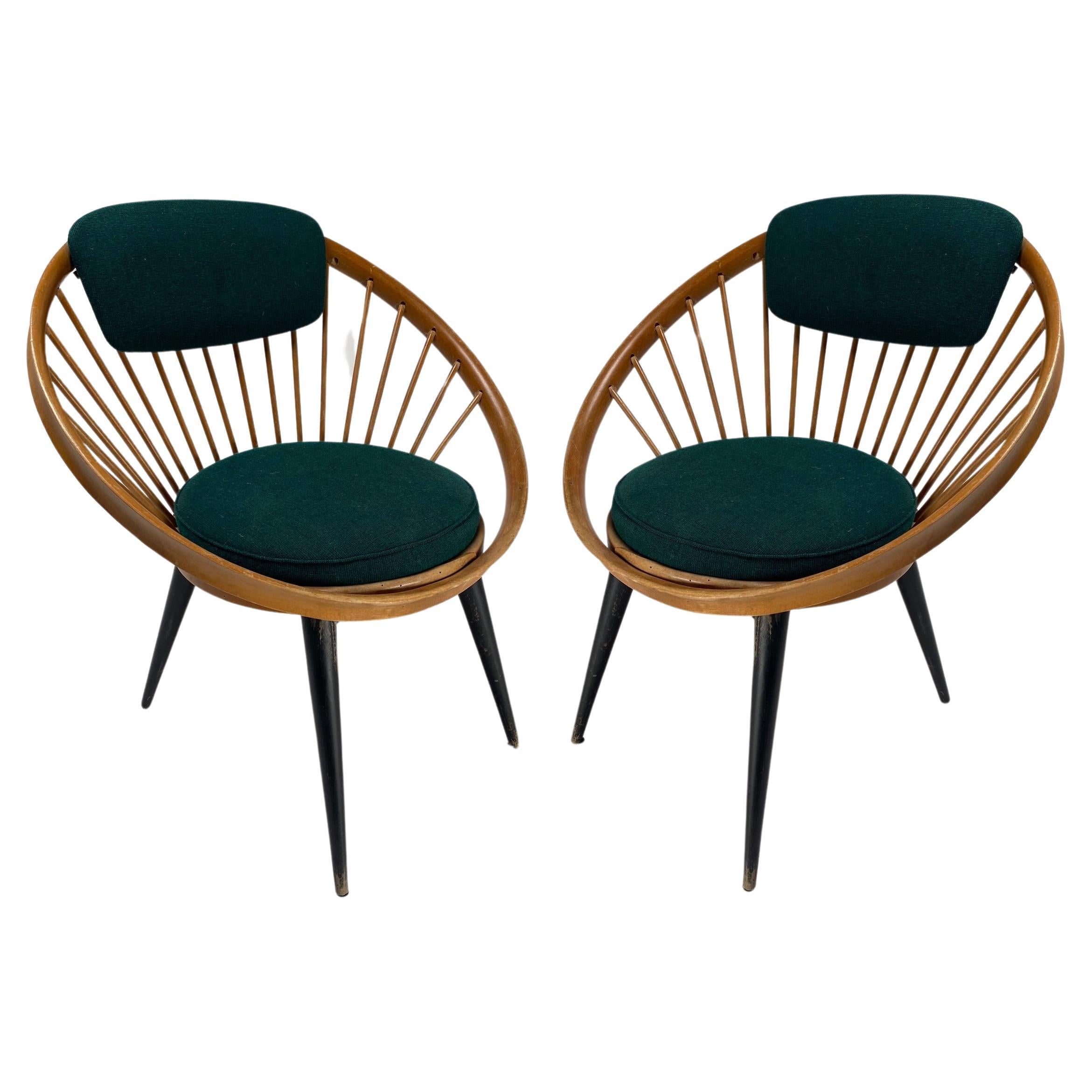 Original Black "Circle" Chair by Yngve Ekström for Swedese, 1960s, Sweden For Sale