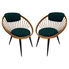 Vintage Original Black "Circle" Chair by Yngve Ekström for Swedese, 1960s, Sweden