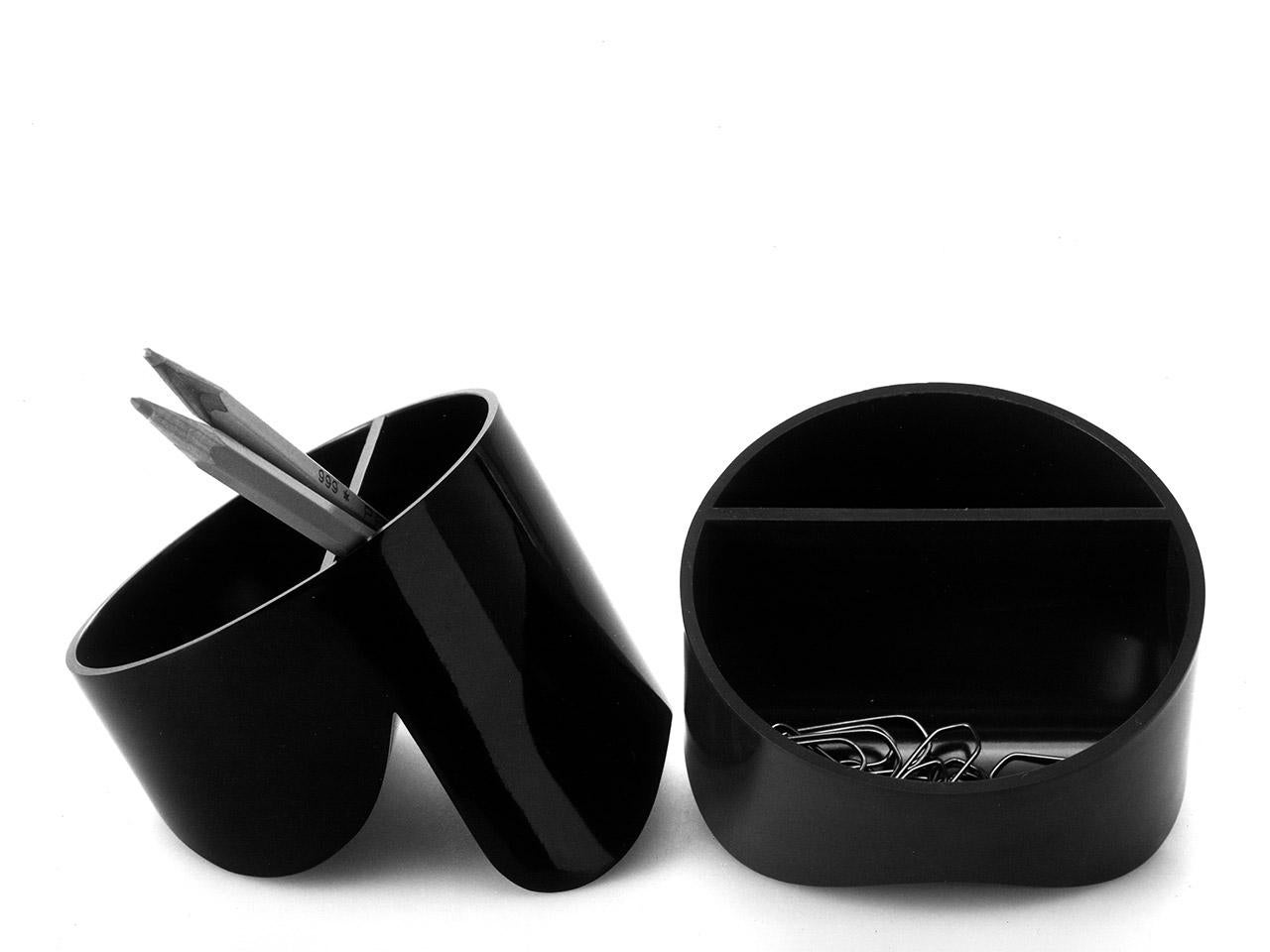 Original Black 'Colleoni' Bowl by Enzo Mari for Danese Milano. Italy, 1970s For Sale 2
