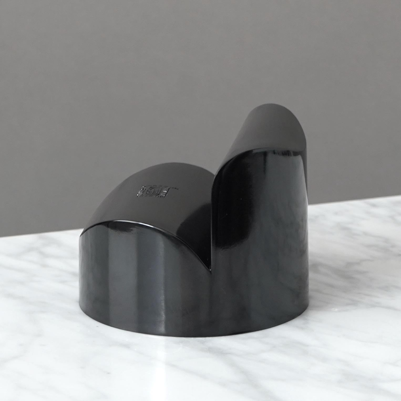 Original Black 'Colleoni' Bowl by Enzo Mari for Danese Milano. Italy, 1970s In Good Condition For Sale In Malmö, SE