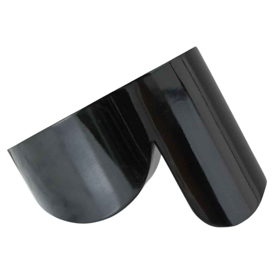 Original Black 'Colleoni' Bowl by Enzo Mari for Danese Milano. Italy, 1970s