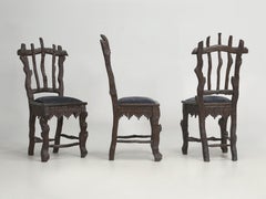 Original Black Forest Set '6' Hand-Carved Dining Chairs Available Matching Table