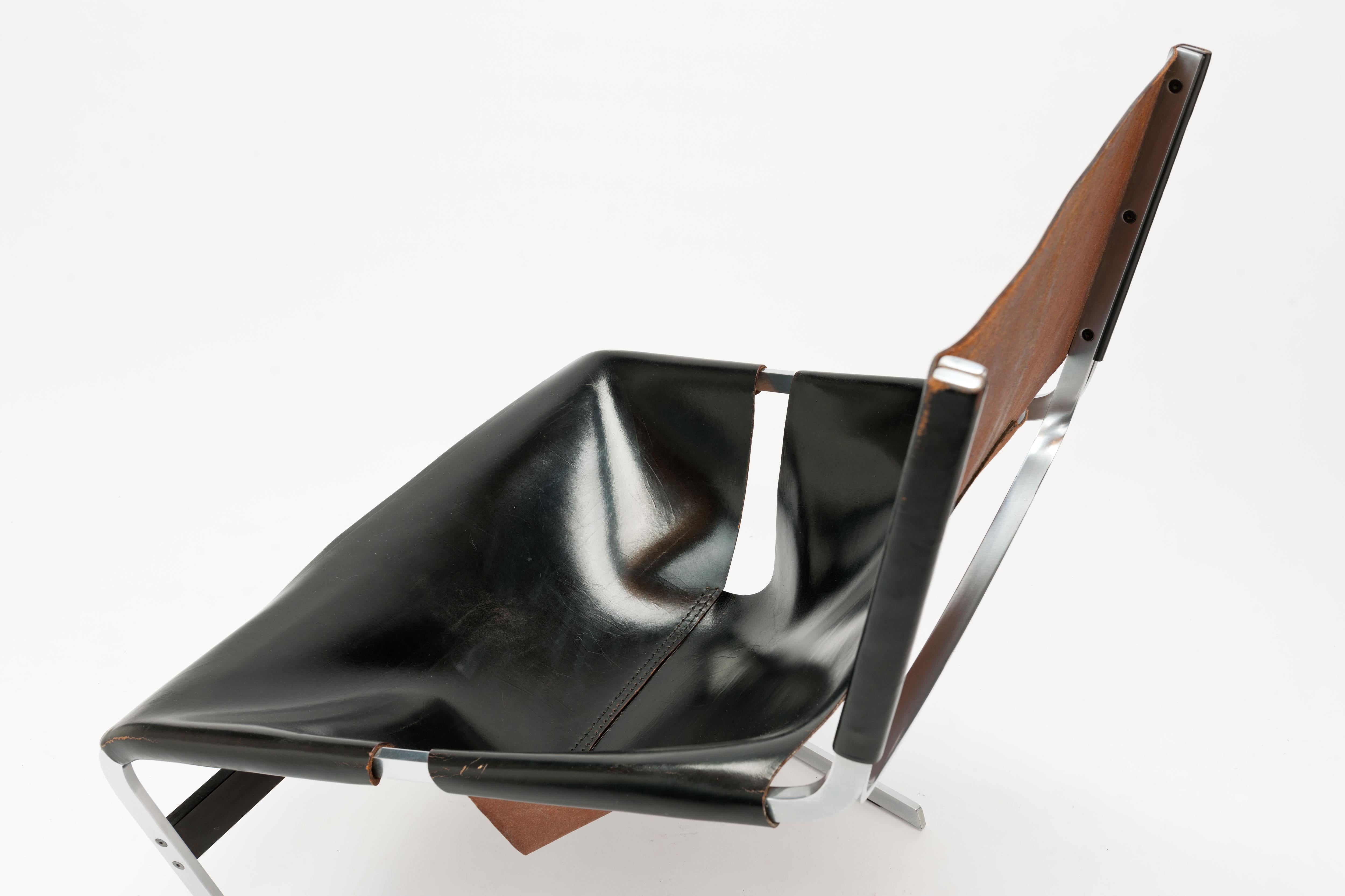Original Black Leather Pierre Paulin F-444 Easy Chair by Artifort, 1962 3