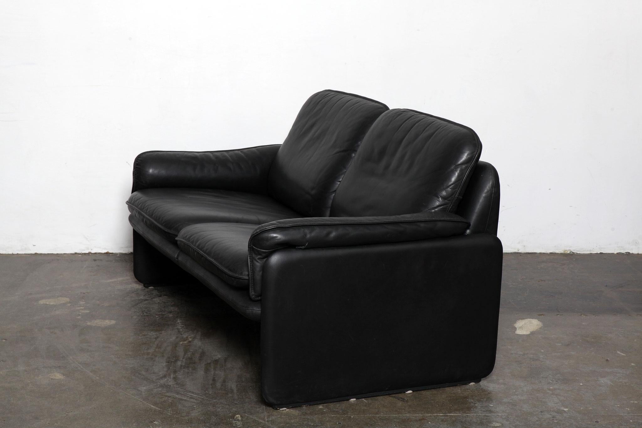 Mid-Century Modern Original Black Leather Recliner Chair from De Sede, Model DS-50, Switzerland For Sale