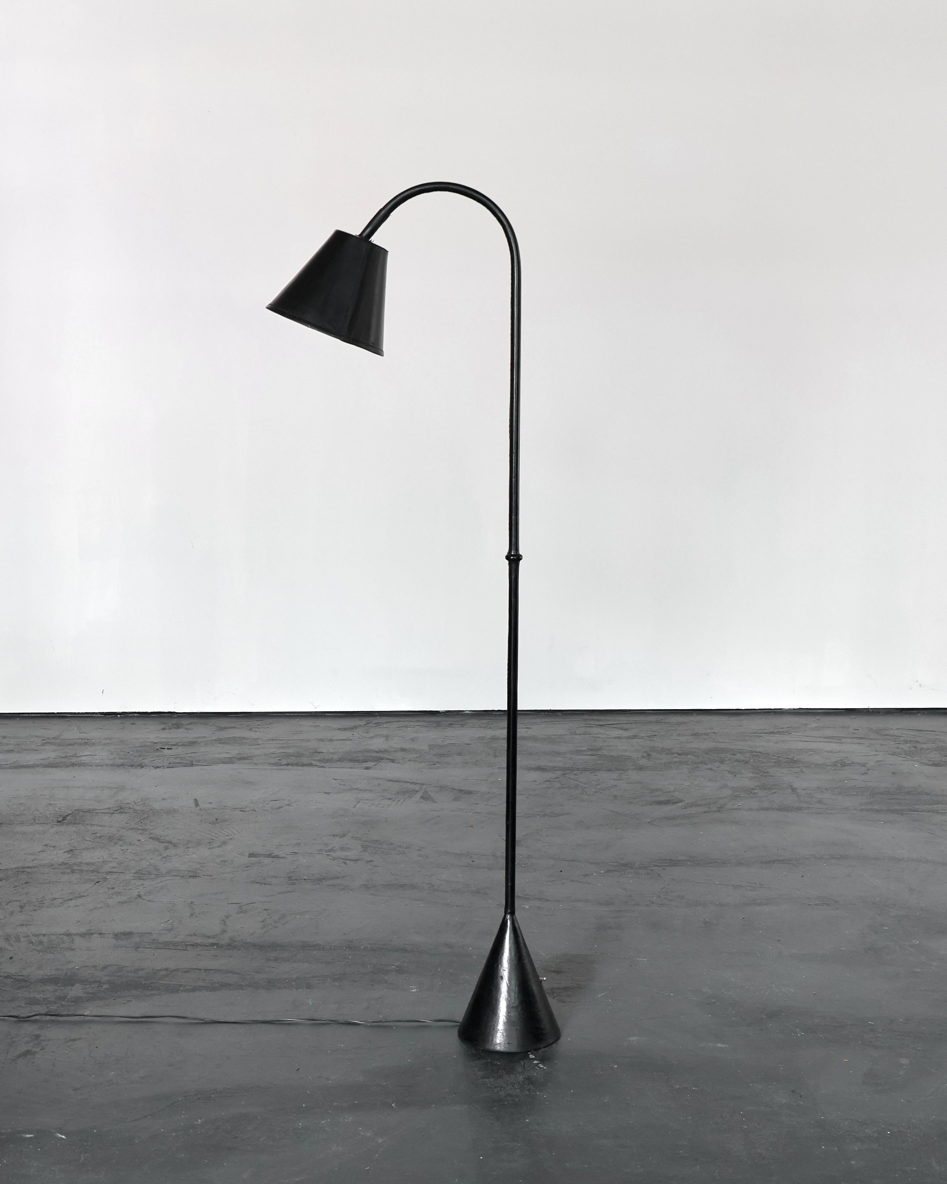 An Original C.1950s stitched leather standard lamp by Spanish designers Valenti.

Being an original the lamp has been sympathetically restored over the years.

Can be rewired for specific countries specifications.
