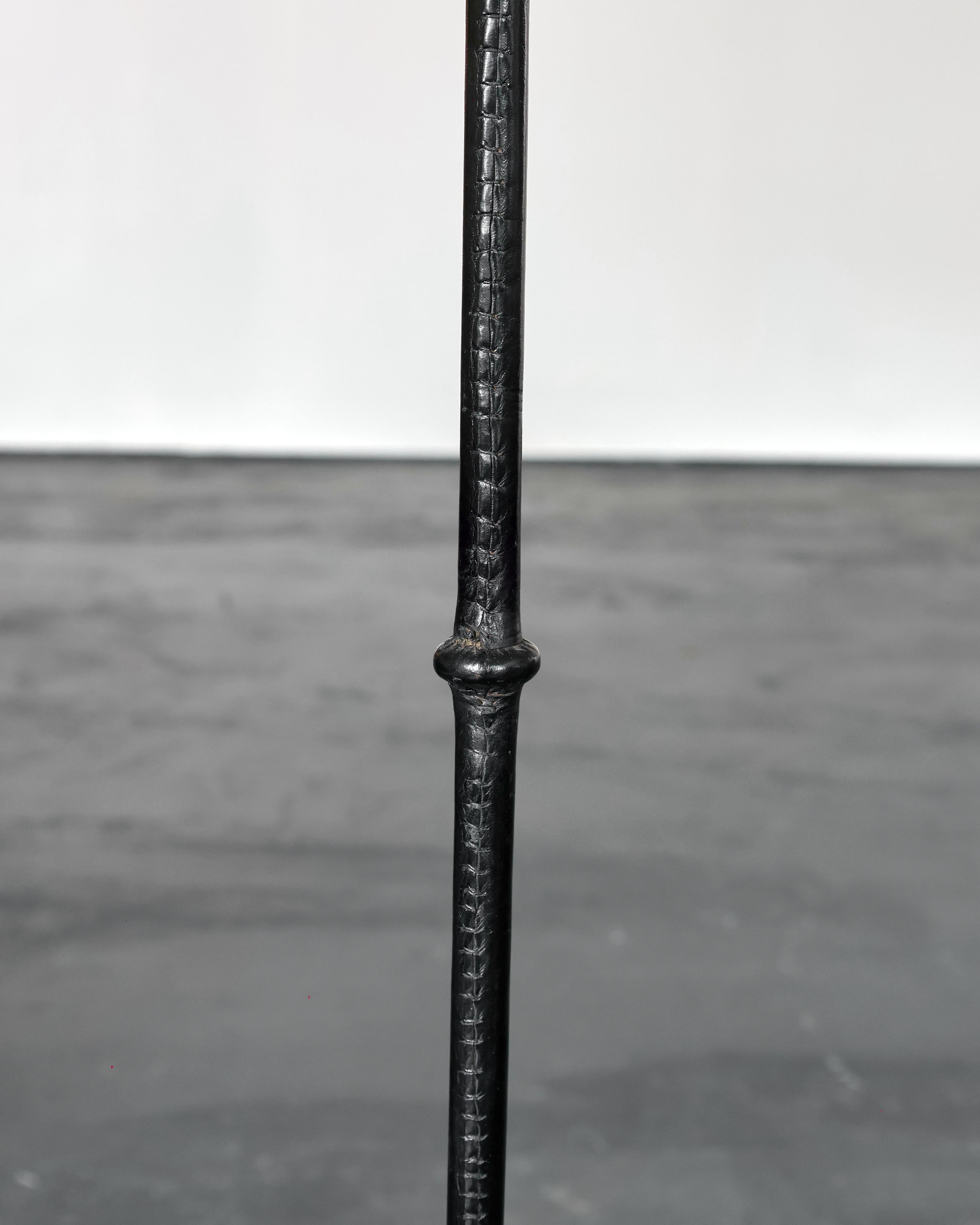 Original Black Leather Valenti Standard Lamp For Sale 1