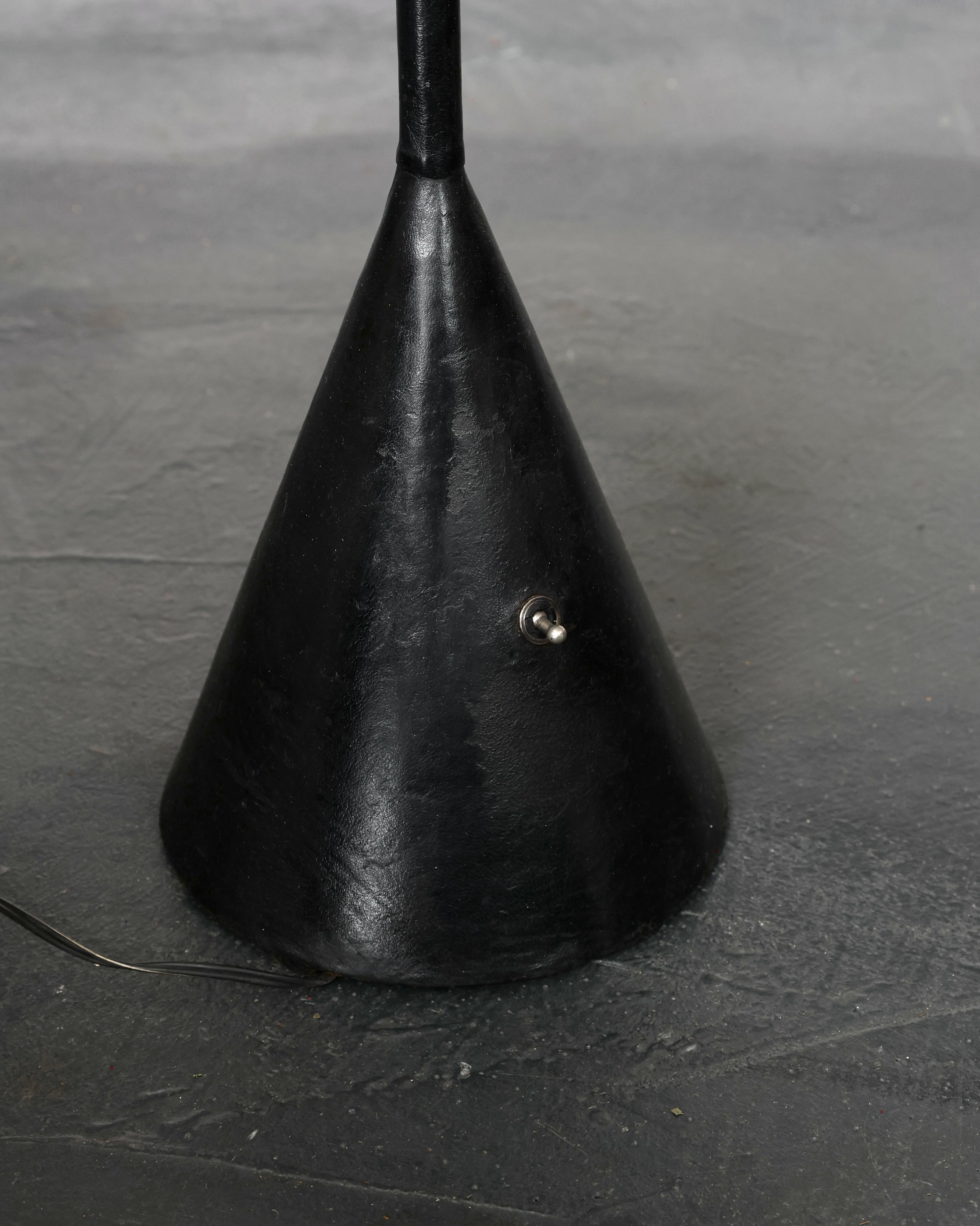 Original Black Leather Valenti Standard Lamp For Sale 2