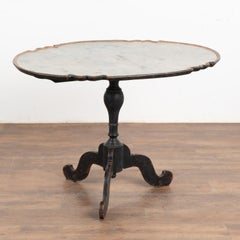 Original Black Painted Rococo Tilt Top Tea Table, Sweden circa 1820