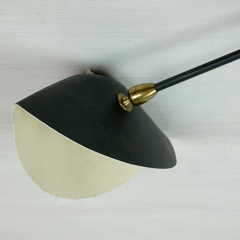 Original Lámpara de Pared de un Brazo Negra  por Serge Mouille en venta 2