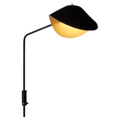 Original Schwarze einarmige Original-Wandleuchte  von Serge Mouille