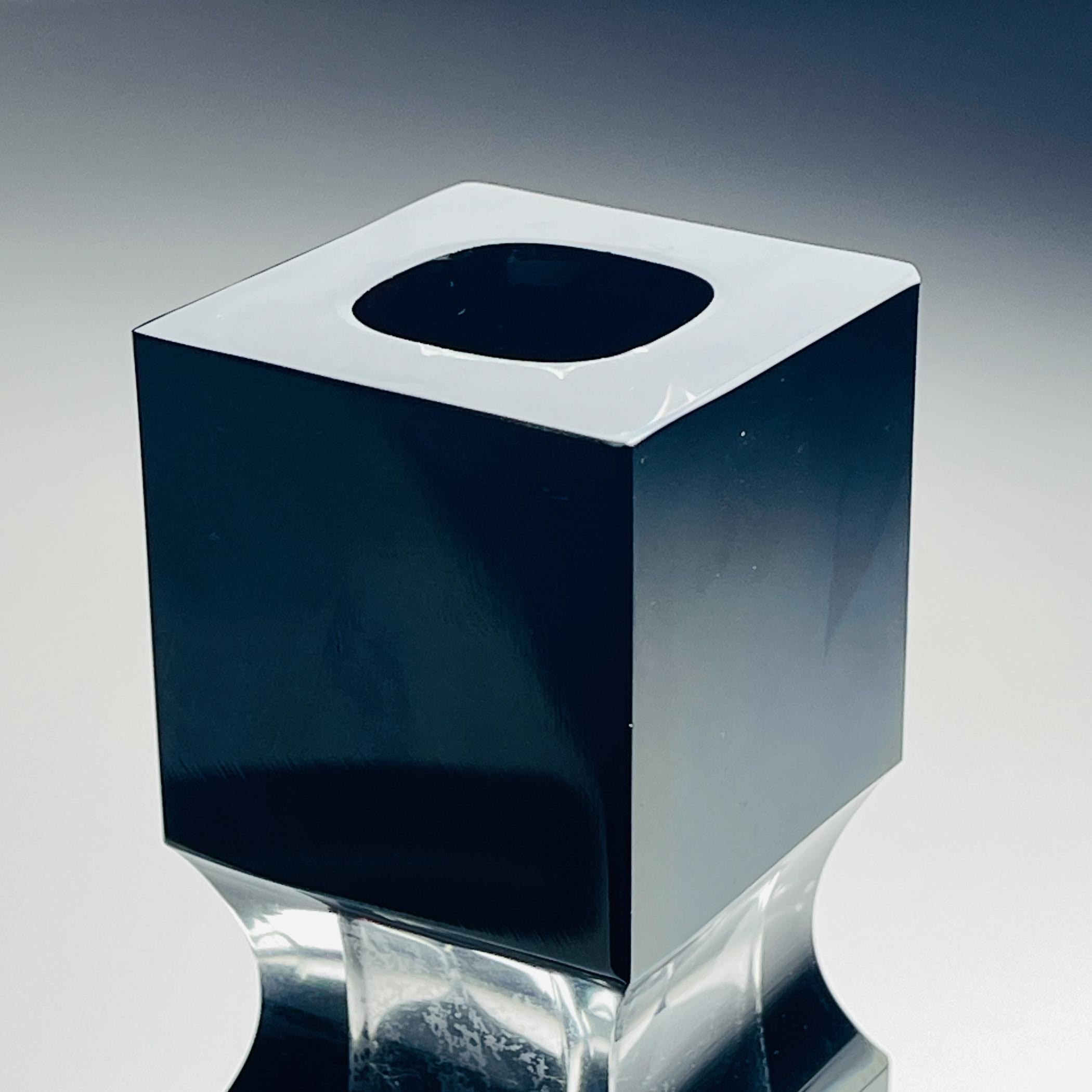 Original Black Sommerso Murano glass Vase by Pagnin & Bon, Italy 1960s For Sale 4