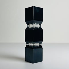 Original Black Sommerso Murano glass Vase by Pagnin & Bon, Italy 1960s