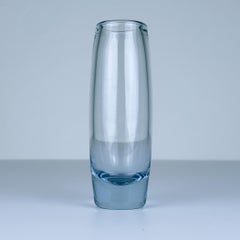 Original blue glass vase by Per Lütken for Holmegaard, Denmark, 1960s