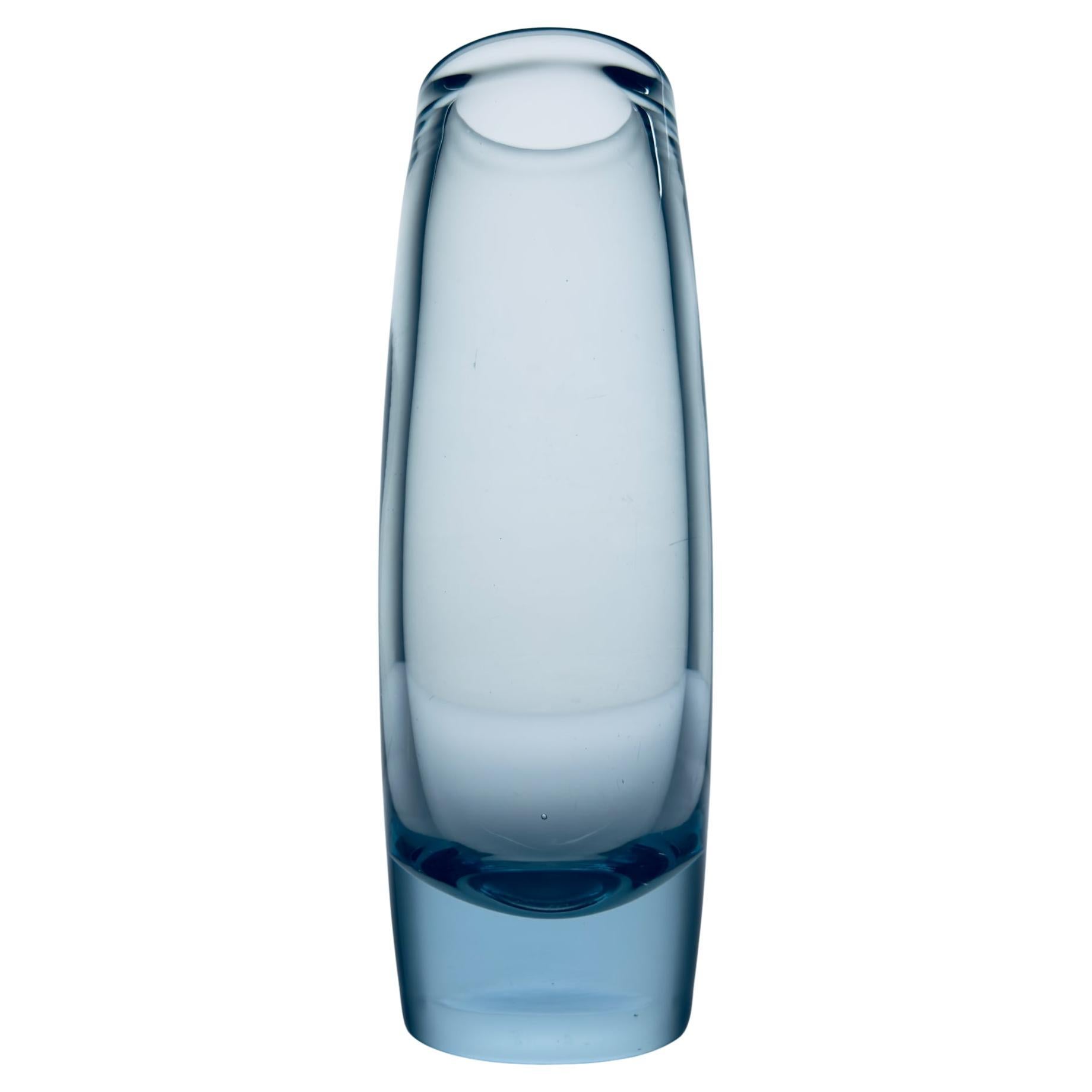 Original blue glass vase by Per Lütken for Holmegaard, Denmark, 1960s