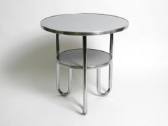 Original Blue-Grey Midcentury Mauser Tubular Steel Table in Very Good Condition