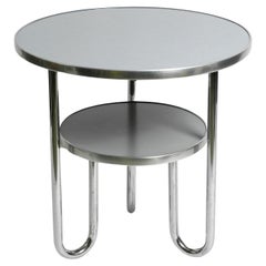 Vintage Original Blue-Grey Midcentury Mauser Tubular Steel Table in Very Good Condition