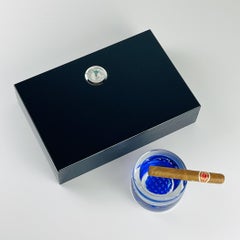 Original blue murano glass ashtray, Italy, 1970s