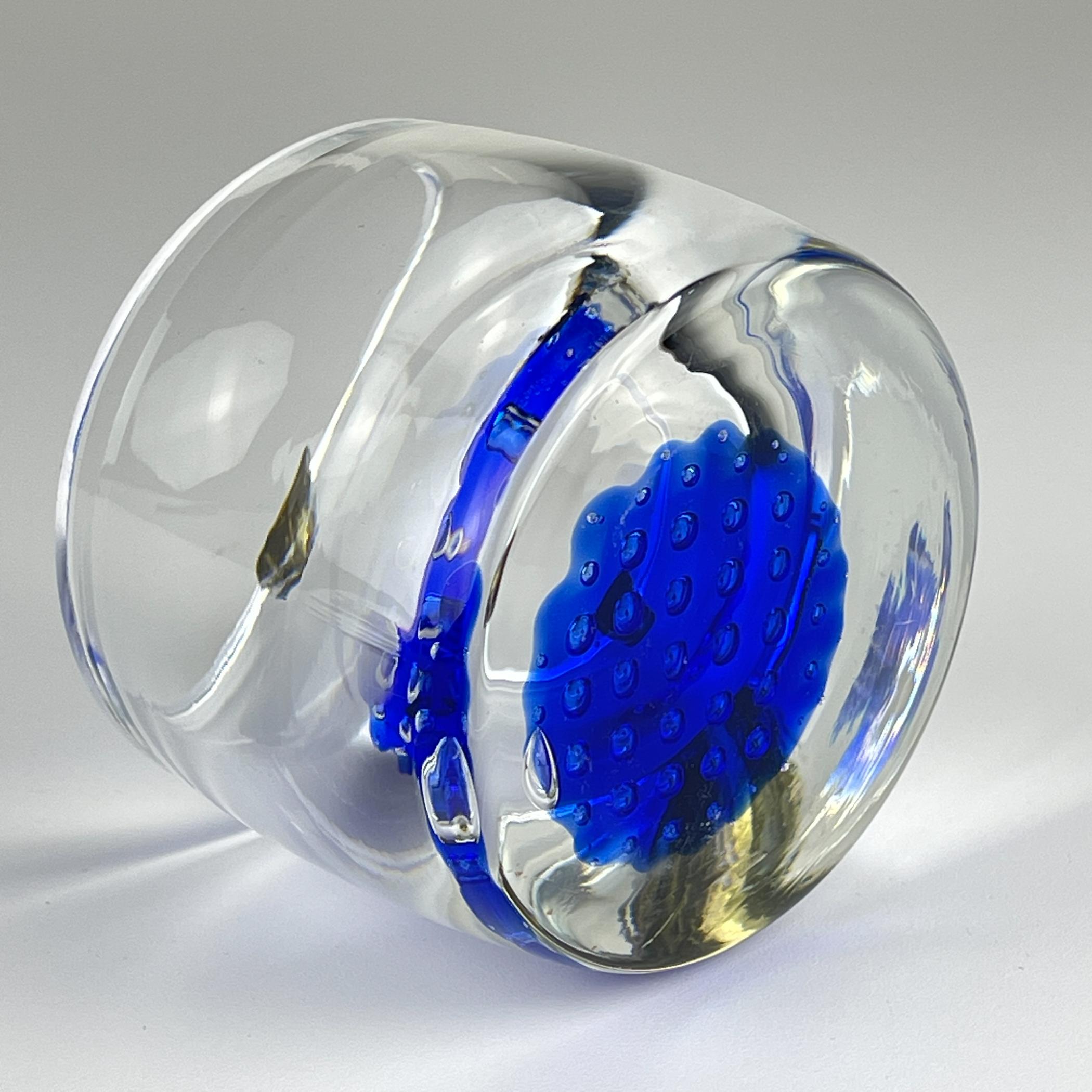 Posacenere originale in vetro di Murano blu, Italia, anni '1970 in vendita 1