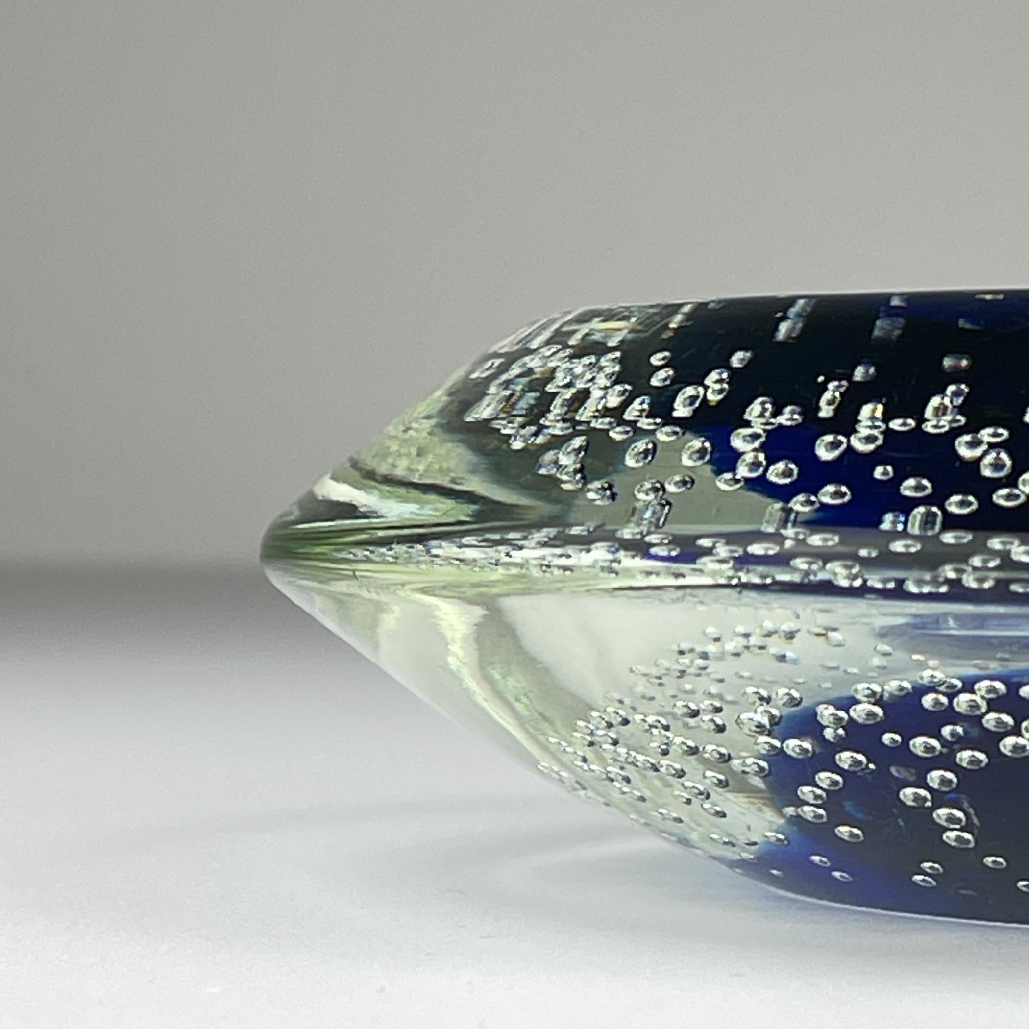 Posacenere originale in vetro di Murano blu, Italia, anni '80 In condizioni buone a Miklavž Pri Taboru, SI