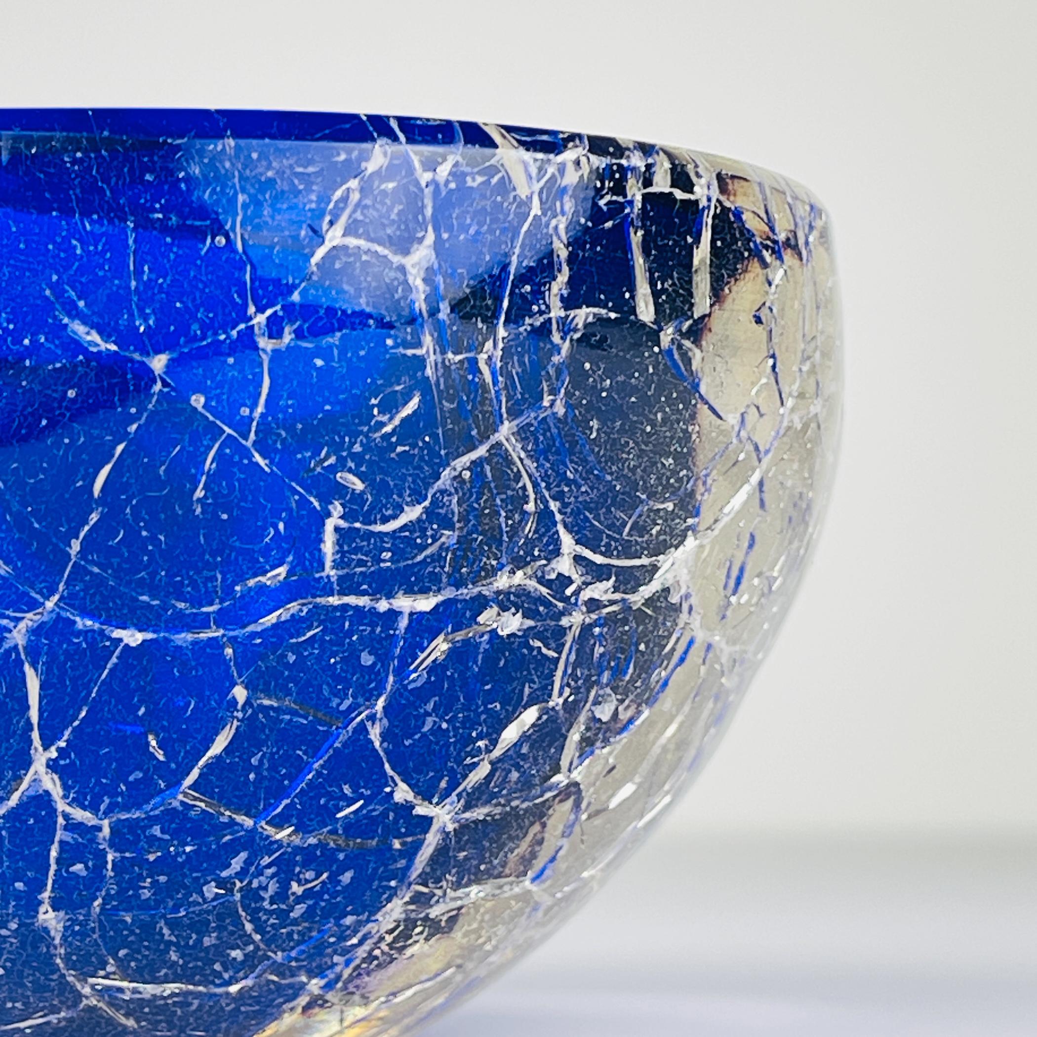 20th Century Original blue murano glass ashtray, Italy, 1980s For Sale
