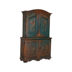 Original Blue Painted Cabinet Cupboard from Sweden