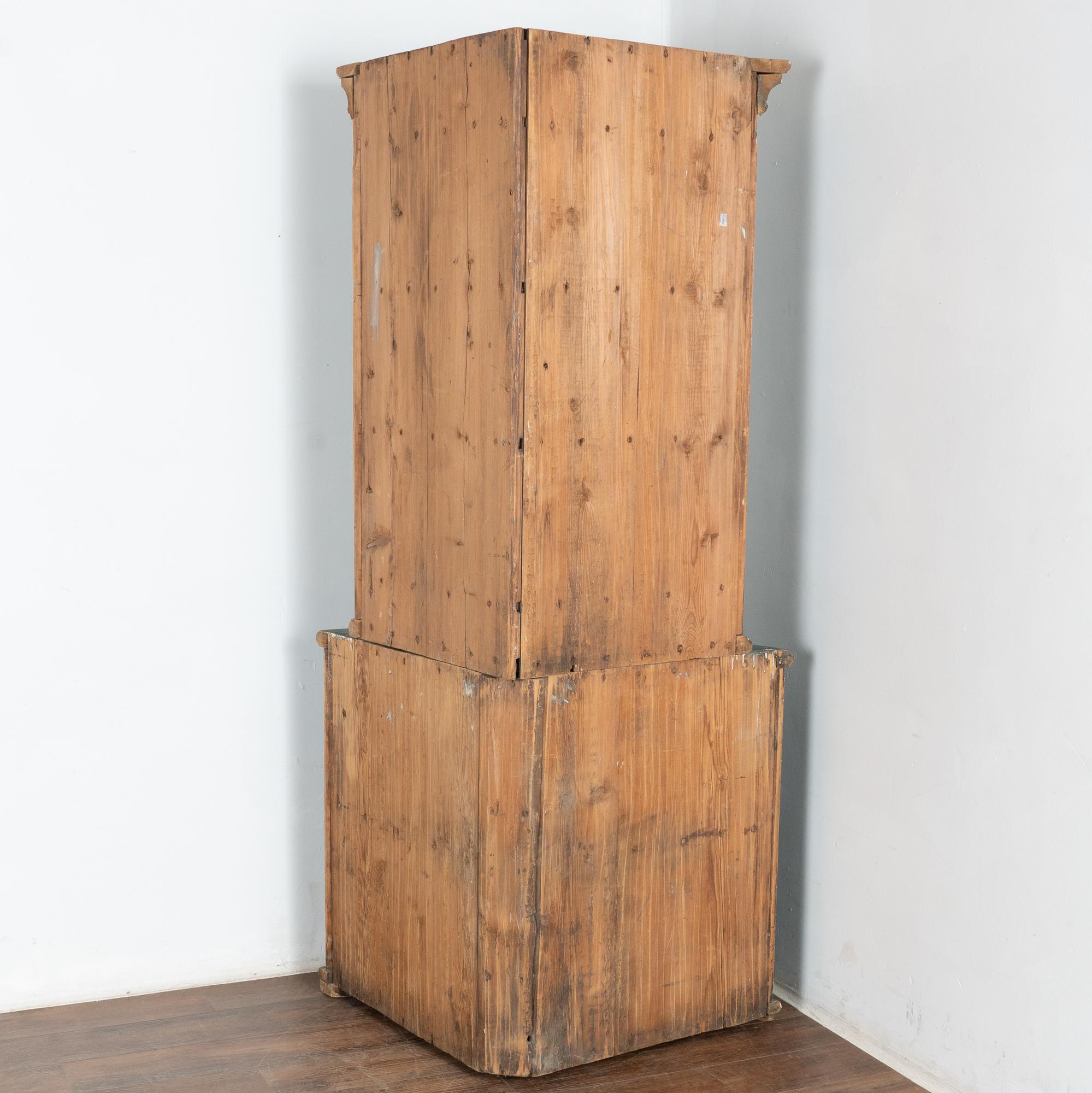 Original Blue Painted Swedish Corner Cupboard Cabinet dated 1806 7