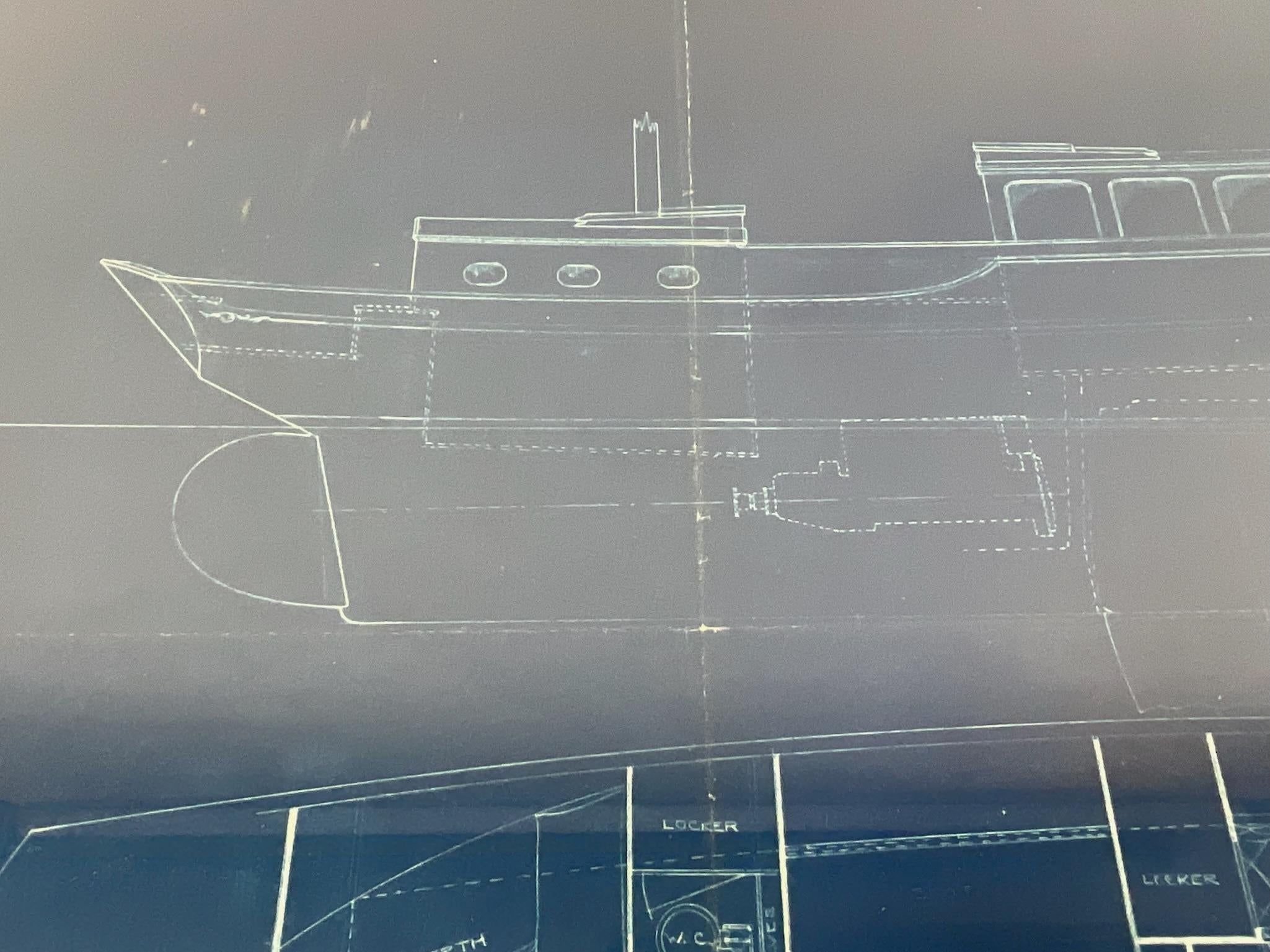 Original Blueprint of a Fifty Three Foot Yacht For Sale 4