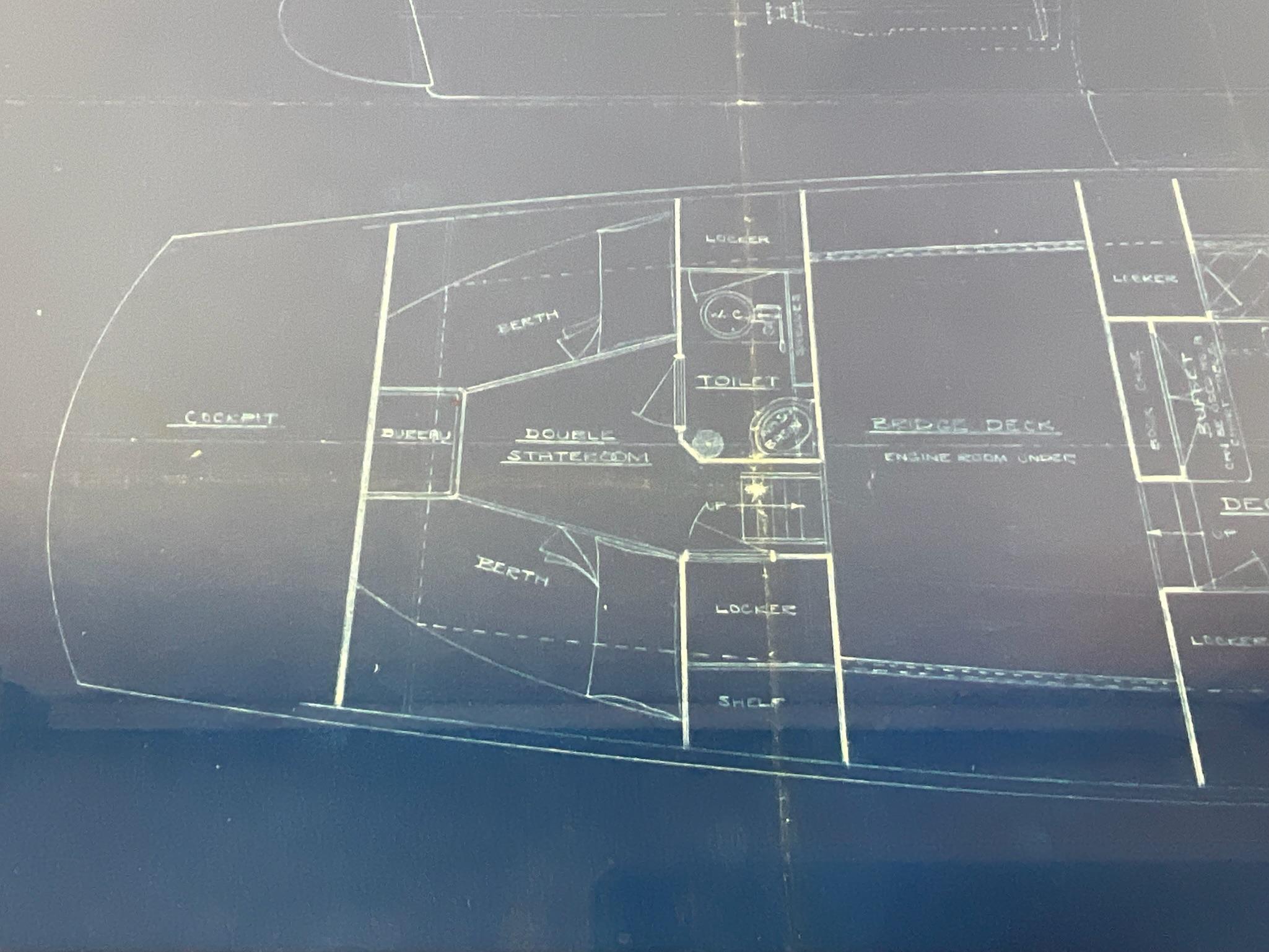 Original Blueprint of a Fifty Three Foot Yacht For Sale 3