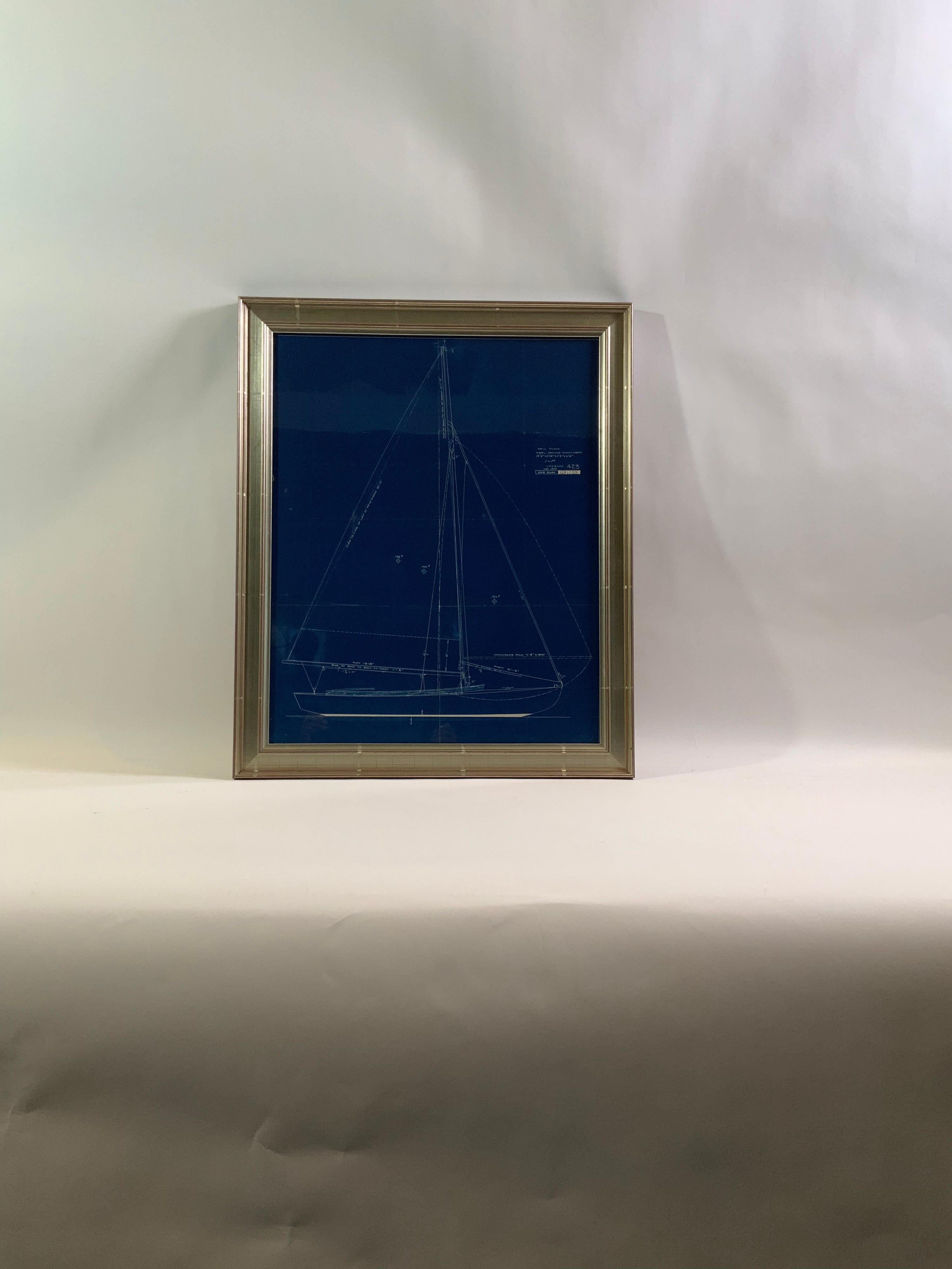 Original Blueprint of a Keel Racing Knockabout by John Alden 'No. 423' In Good Condition In Norwell, MA