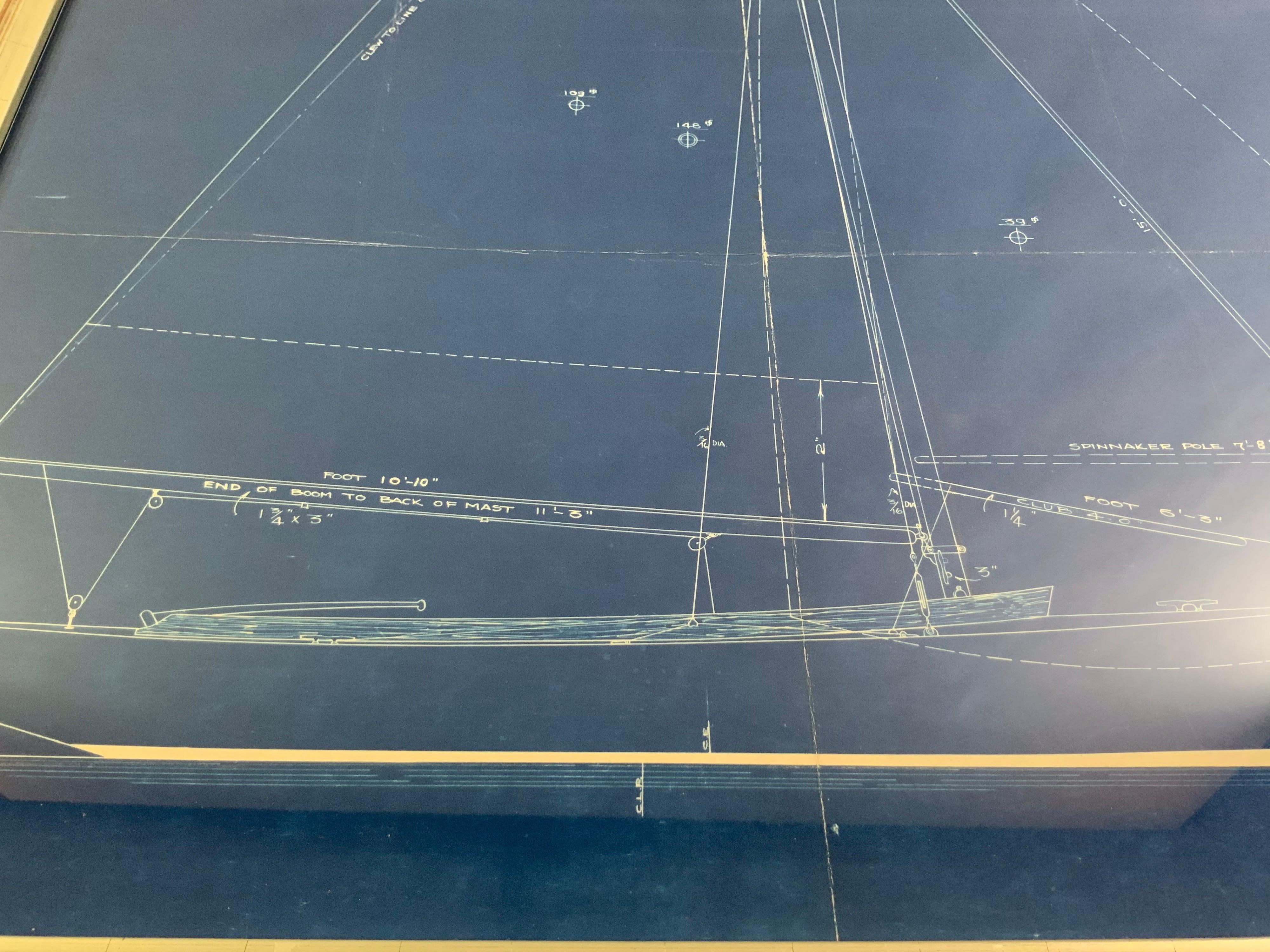 Paper Original Blueprint of a Keel Racing Knockabout by John Alden 'No. 423'