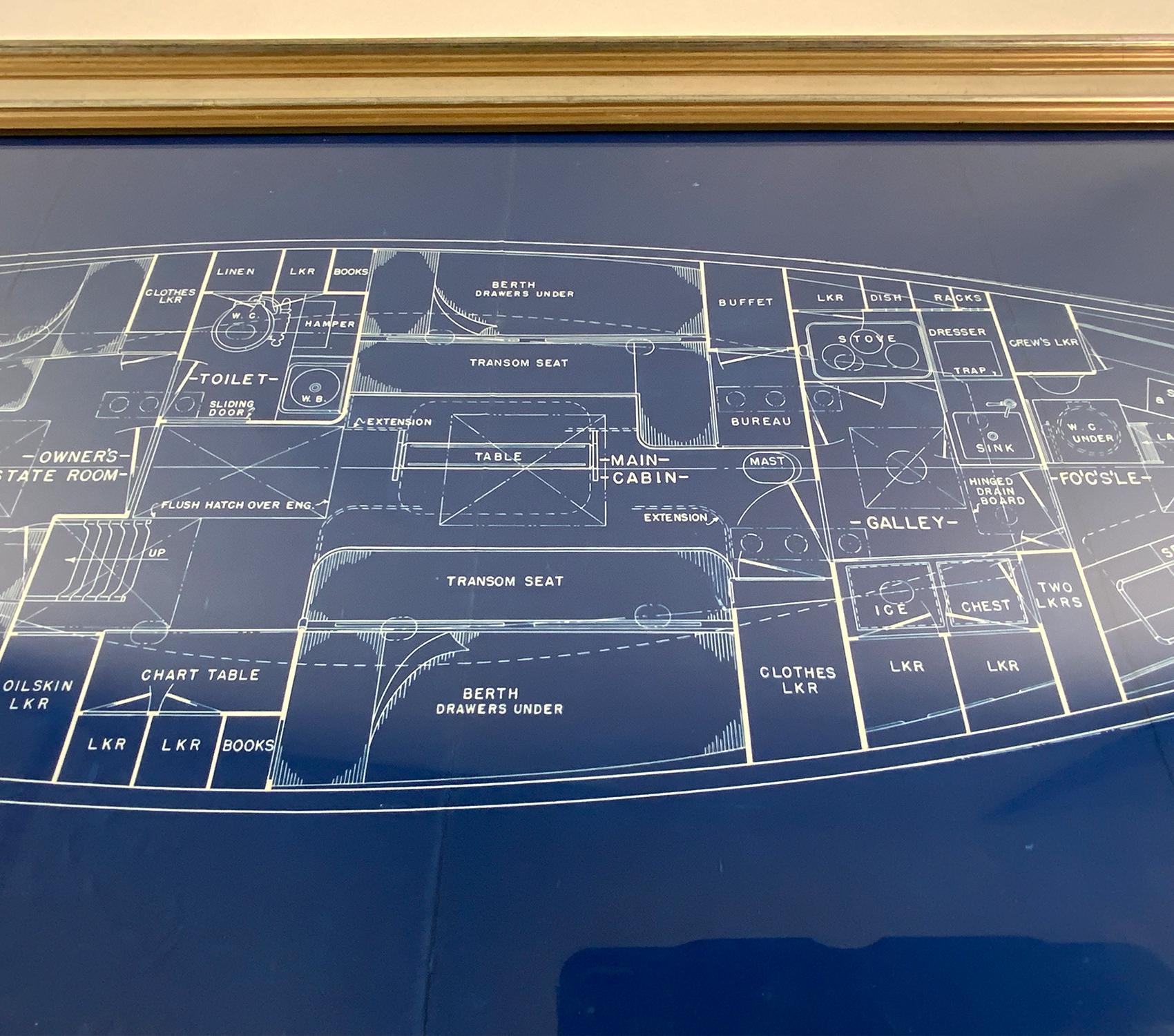 Paper Original Blueprint Of Yacht Venture III By Olin Stevens For Sale