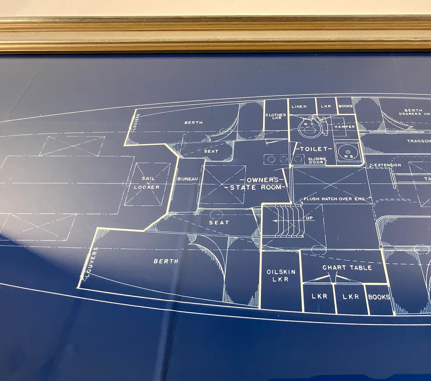 Original Blueprint Of Yacht Venture III By Olin Stevens For Sale 1