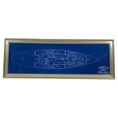 Original Blaudruck der Yacht Venture III von Olin Stevens
