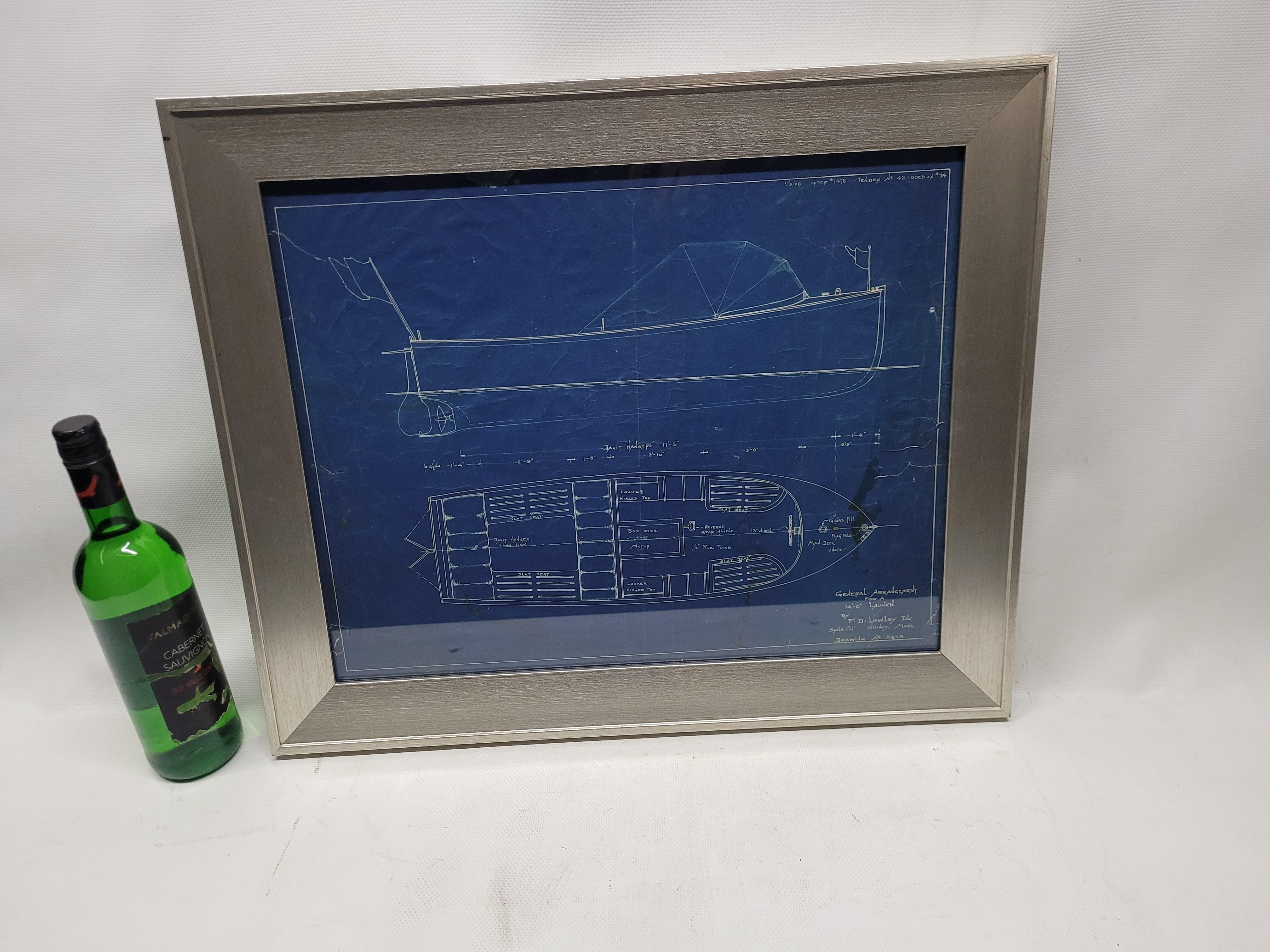 Nord-américain Blueprint d'origine de Frederick D. Lawley de Quincy, Massachusetts en vente