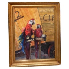 Original Bonita McFarland Watercolor of Scarlet Macaw Parrots Painting