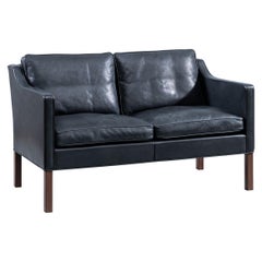 Original Borge Mogensen 2-Seater Leather Sofa Mod. 2422 by Fredericia Furniture