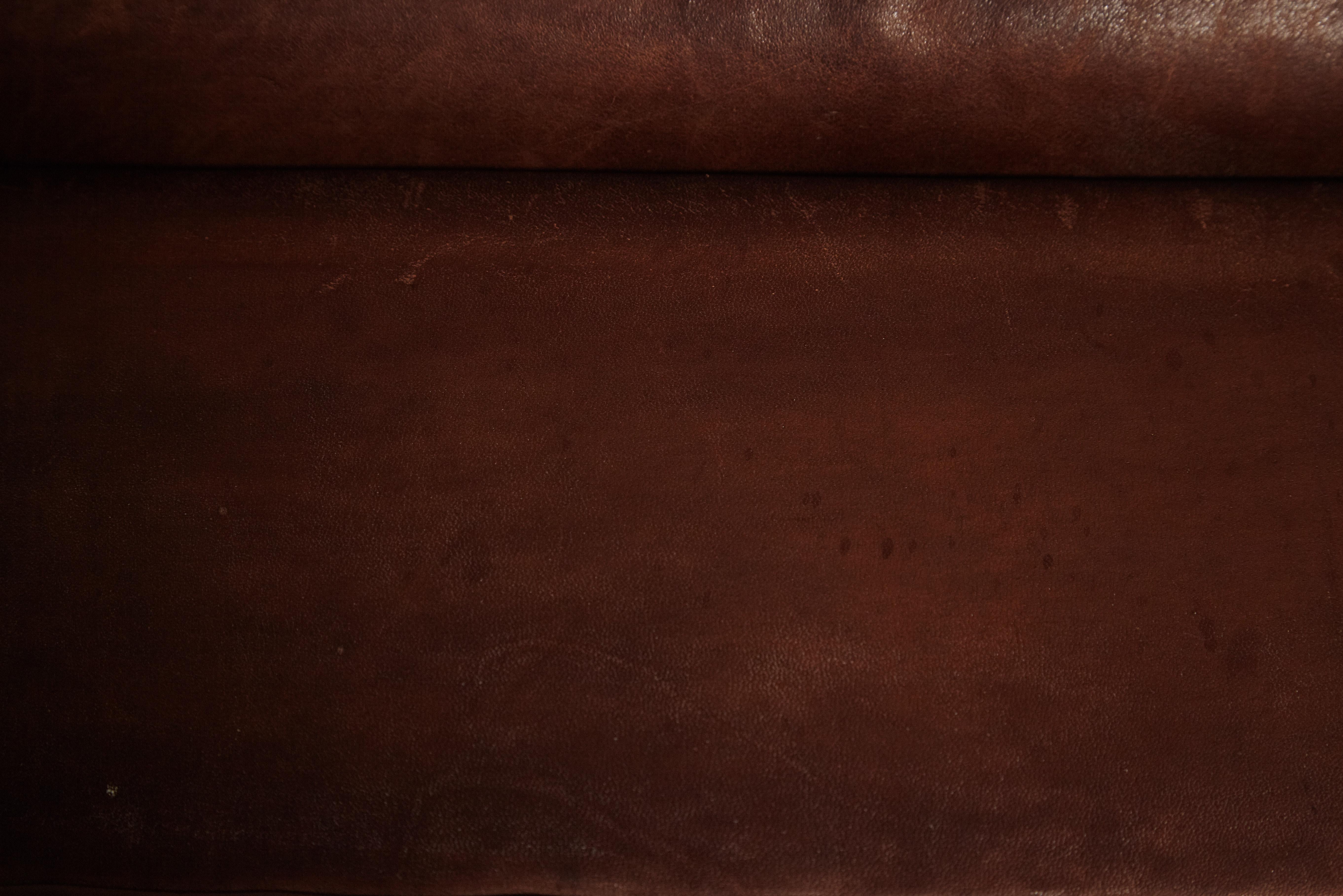 Original Borge Mogensen 2213 Sofa in Patinated Leather, Denmark, 1960s-1970s 8