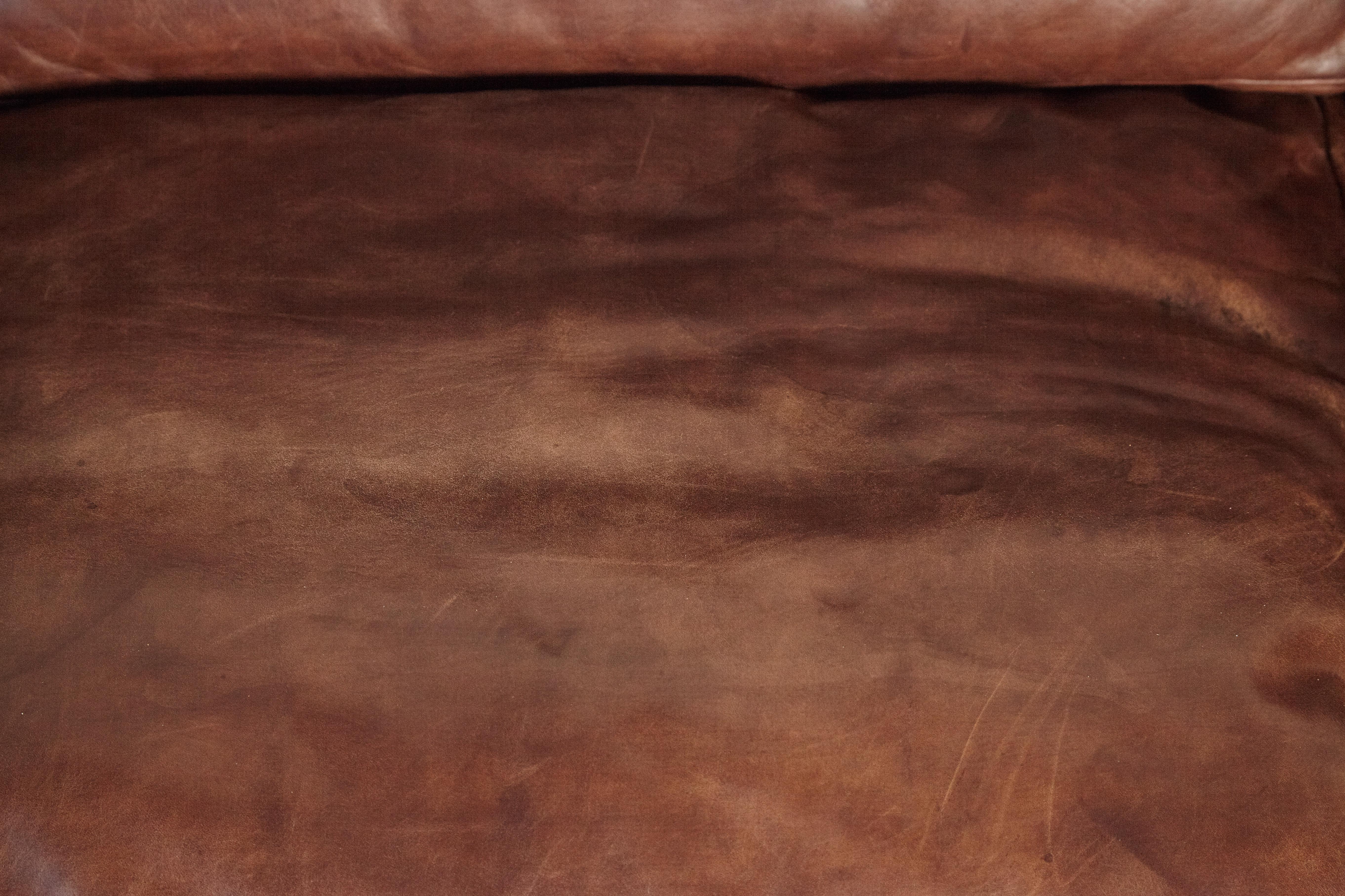 Original Borge Mogensen 2213 Sofa in Patinated Leather, Denmark, 1960s-1970s 9
