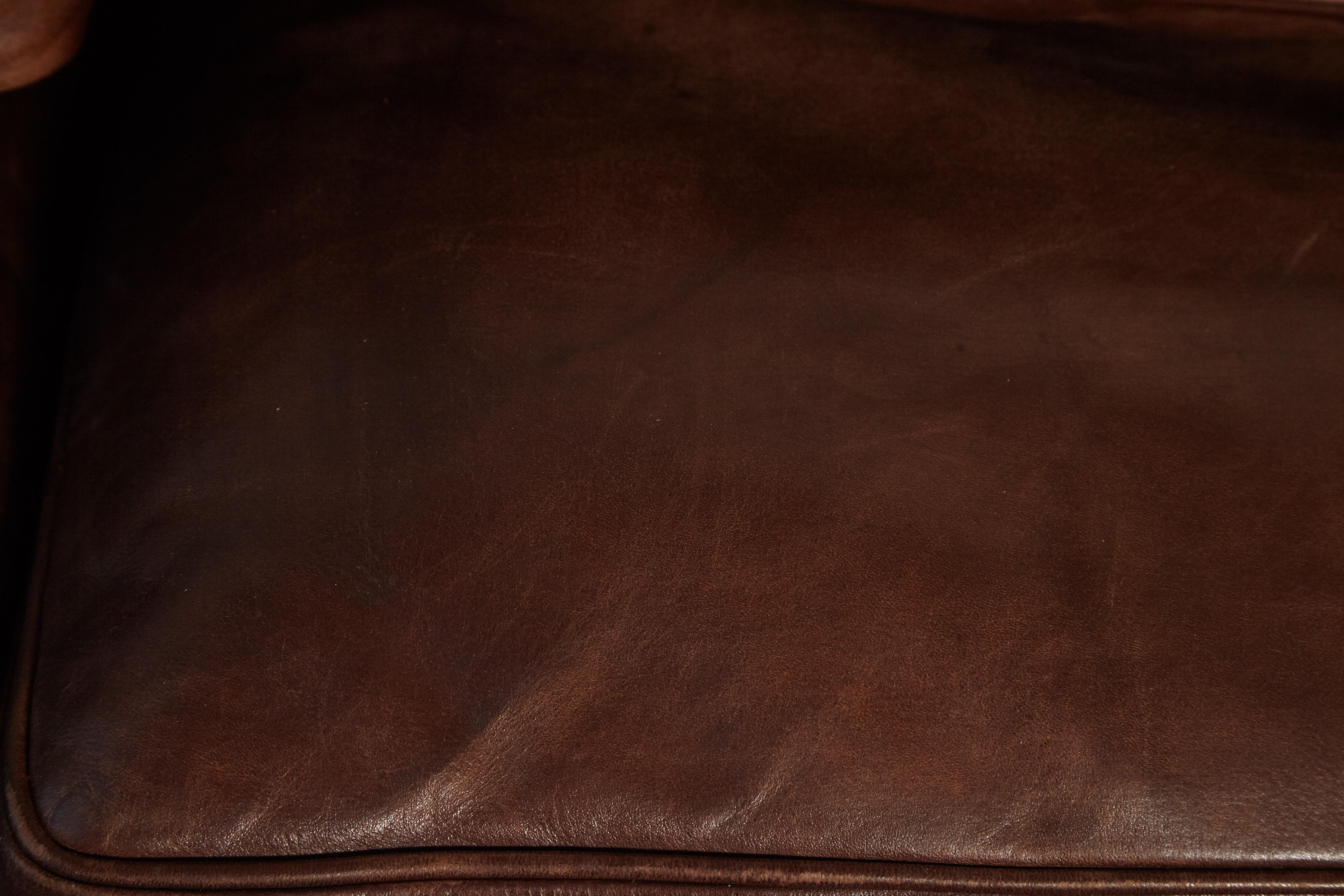Original Borge Mogensen 2213 Sofa in Patinated Leather, Denmark, 1960s-1970s 14