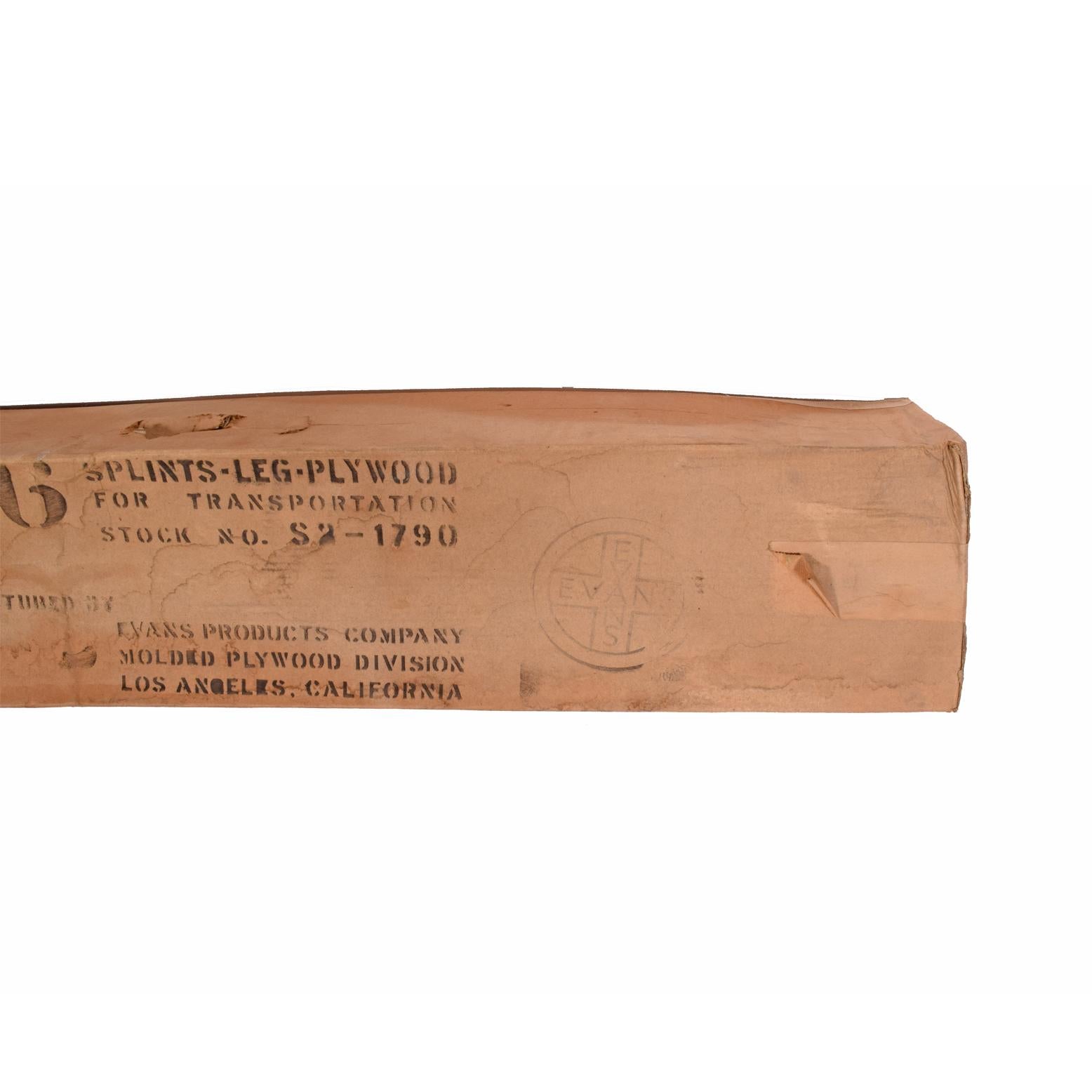 Organic Modern Original Box with World War ii Leg Splint by Charles Eames for Evans Plywood